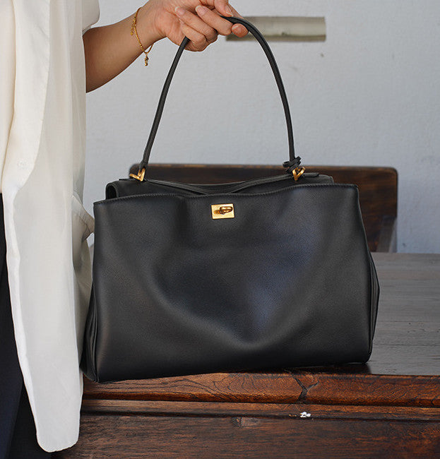 Premium Genuine Leather Large Shoulder Bag for Women - Stylish & Spacious Crossbody Tote - Perfect for Work, Travel & Everyday Use