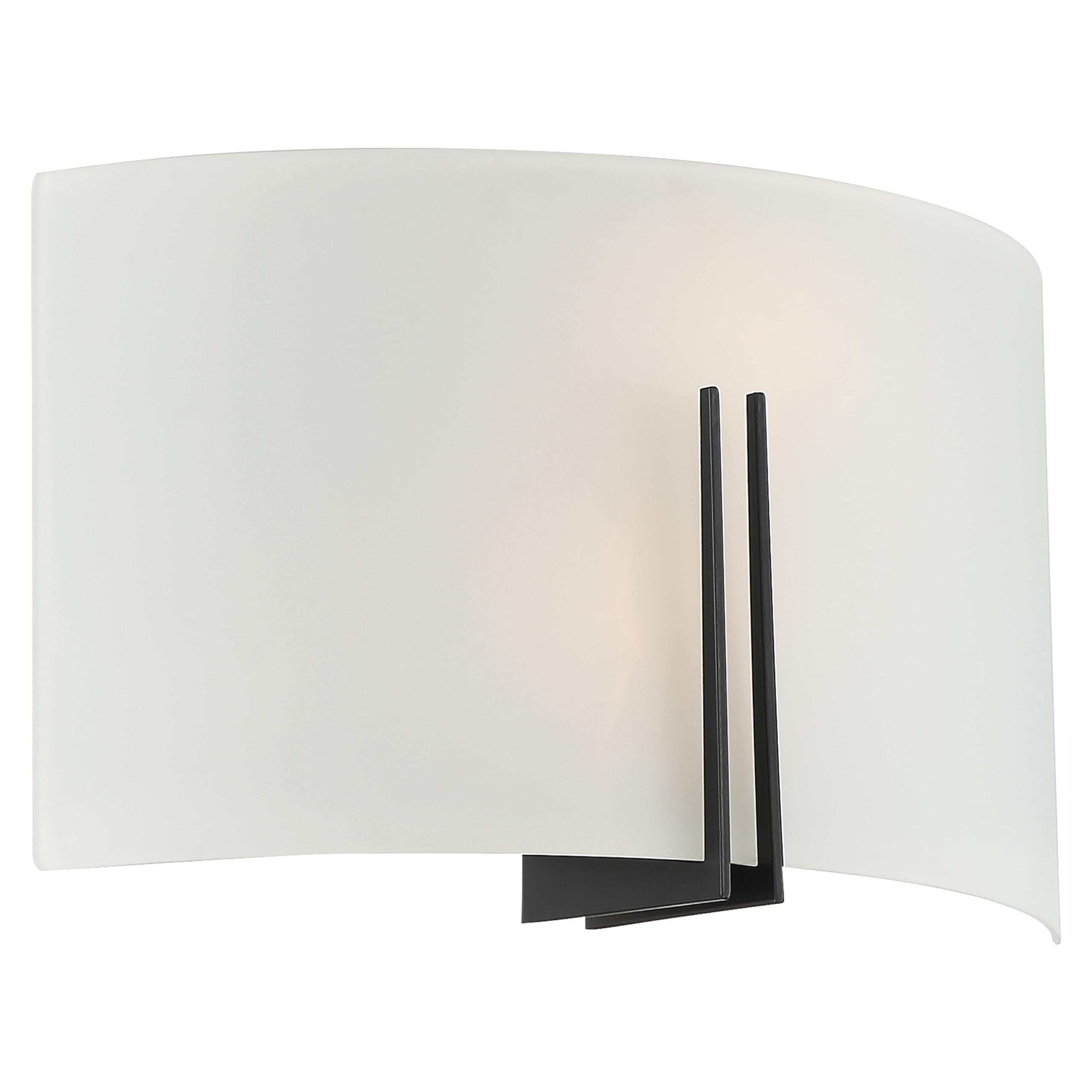 Prong Collection LED Wall Sconce Light - 20447LEDD-MBL/WHT Modern Dimmable Fixture for Bedroom, Hallway & Living Room Lighting