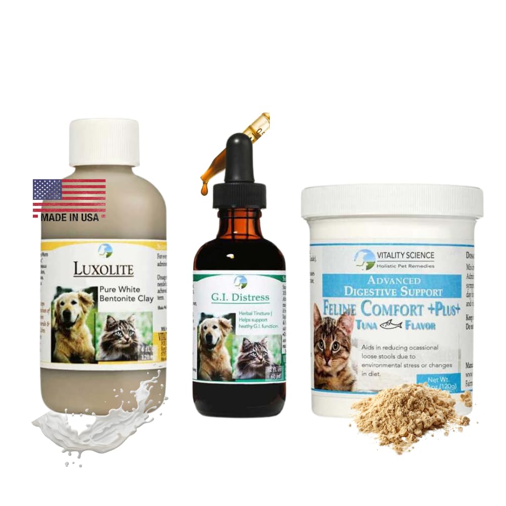 TRDV Protocol for Cats - 3-Part Holistic Treatment with Probiotics for Diarrhea Relief, Digestive & Immune Support | Beef Flavor Small Size | Ideal for Sensitive Stomachs & Post-Antibiotic Recovery