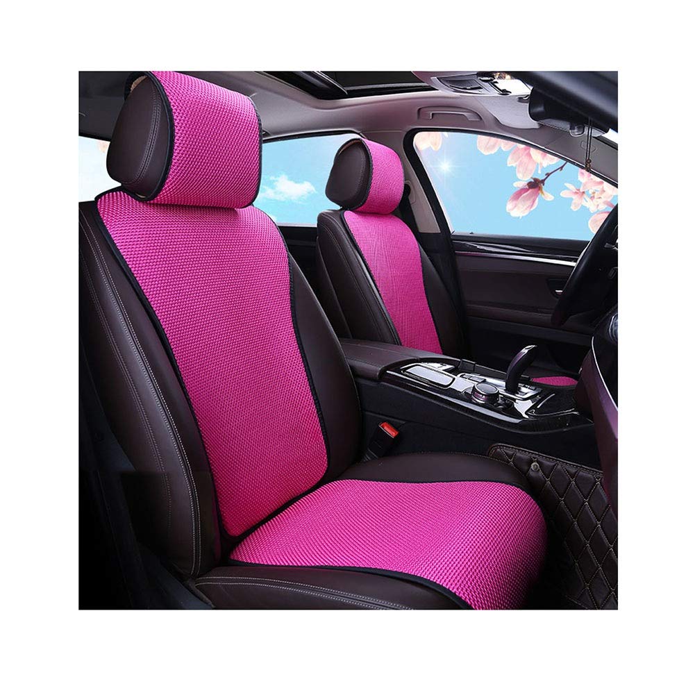 LIXIONG 6-Piece Pink Car Seat Cover Protector Set - Breathable Cooling Cushion Pad for Auto & Office Chairs - Summer Comfort & Fatigue Relief - Polyester Material - Perfect for Driving, Working & Long Commutes