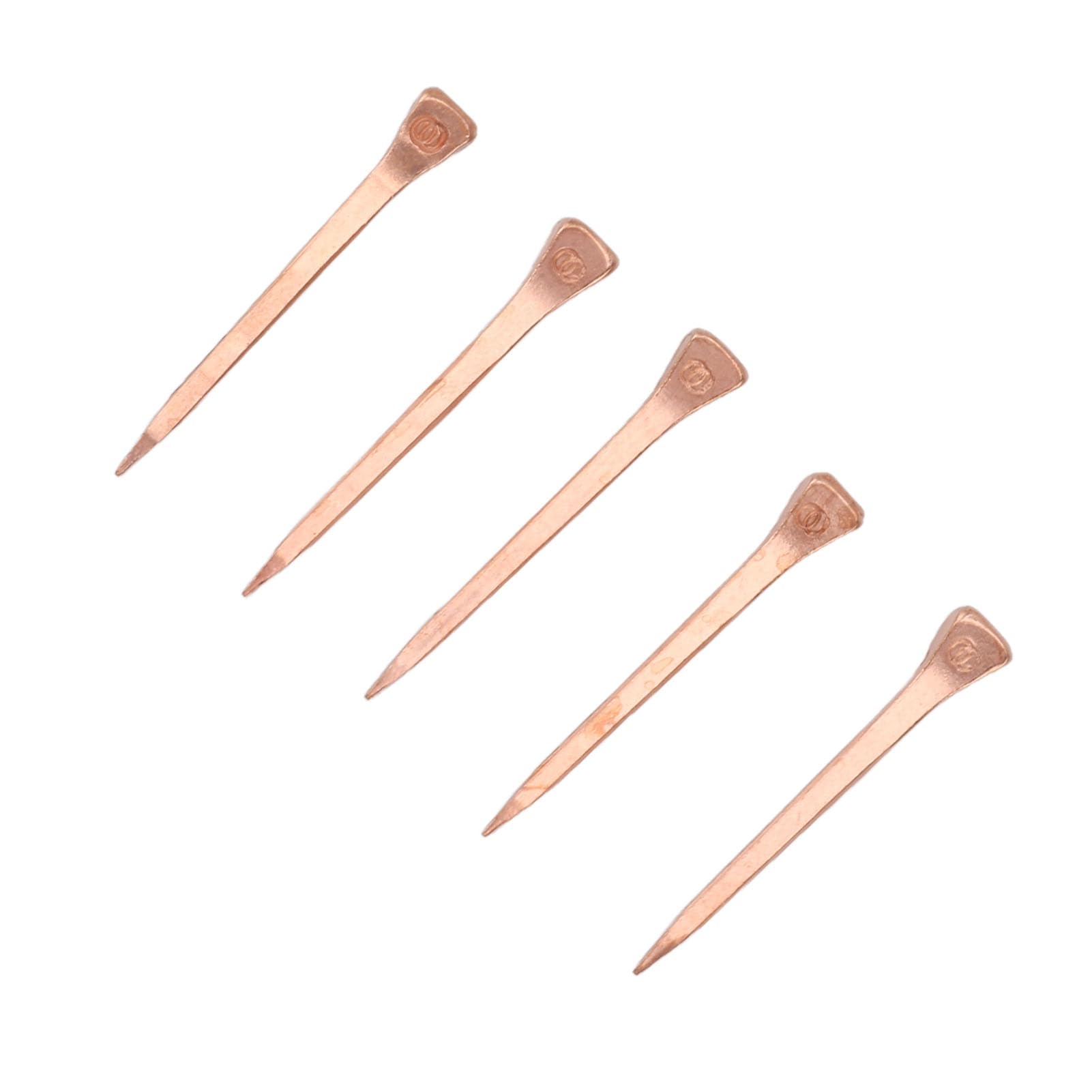 Tnfeeon 250Pcs Copper Horseshoe Nails - Rustproof Plated Equestrian Riding Equipment for Horses, Gardening & Farming Supplies (51mm E5) - Perfect for Horse Shoeing, Stable Maintenance & DIY Projects