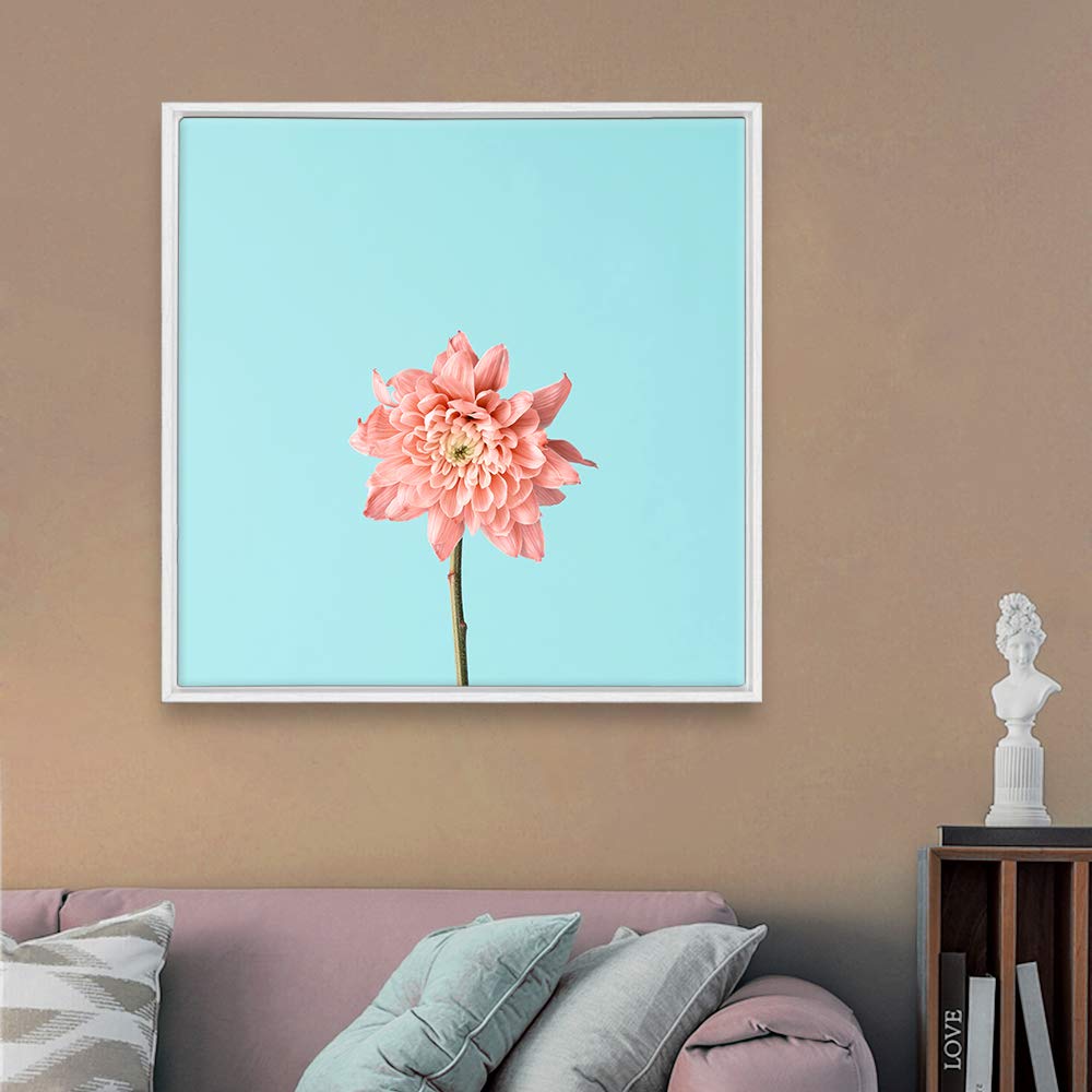 Wall26 Framed Canvas Wall Art - Pastel Flower II Print, 16x16 Inches, Ready to Hang for Living Room & Bedroom Decor | Perfect for Home, Office & Gift Giving