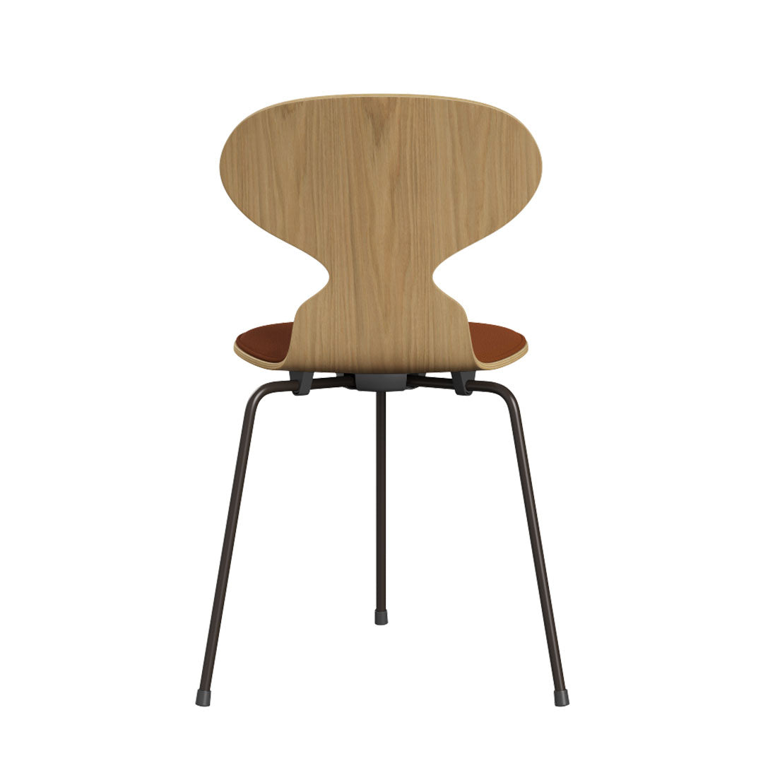 Ant Chair 3100 - Clear Lacquered Wooden Dining Chair with Upholstered Seat | Mid-Century Modern Design for Home, Office & Restaurant Use