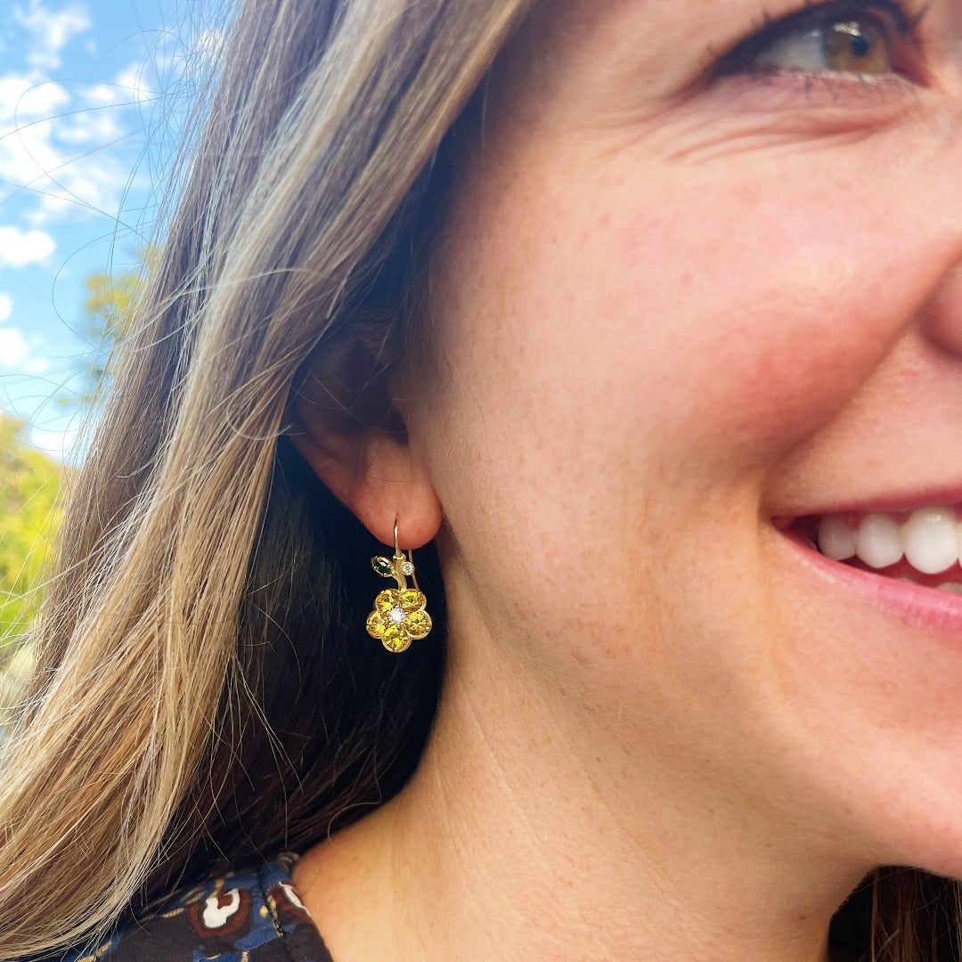 Paul Morelli Yellow Sapphire Wild Child Drop Earrings | 14K Gold Dangle Earrings for Women | Elegant Jewelry Gift for Birthday, Anniversary & Special Occasions