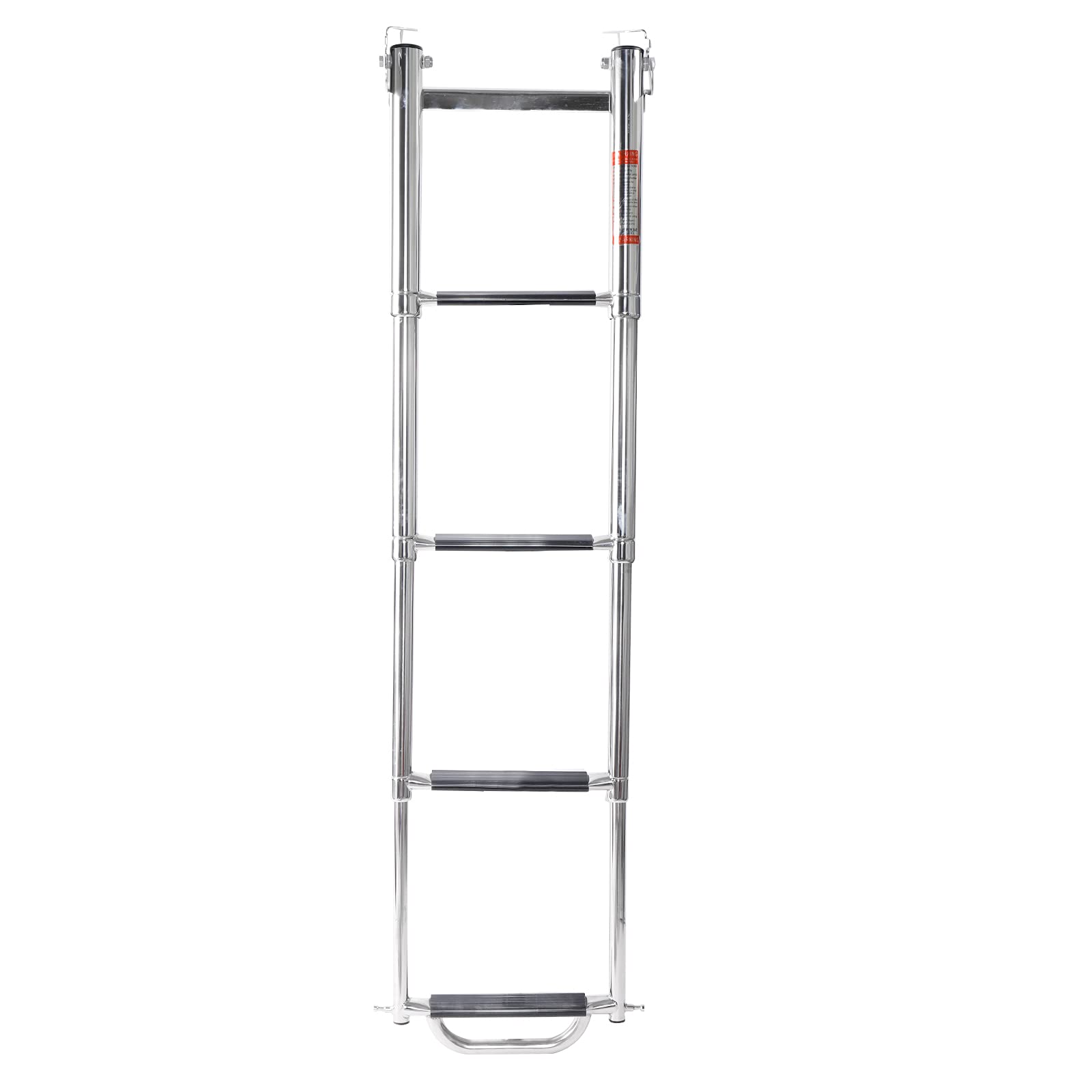 **Amarine Made 4-Step Stainless Steel 316 Boat Ladder – Spring Loaded Sliding Ladder with Carry Handle & Pop-N-Lock for Swim Platform – Perfect for Boating, Fishing & Water Sports**