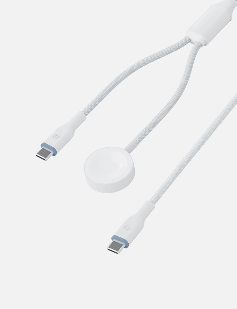 2-in-1 USB C to USB C Cable with Built-in Smartwatch Charger - Fast Charging for Phones, Tablets & Smartwatches - Perfect for Travel, Office & Home Use