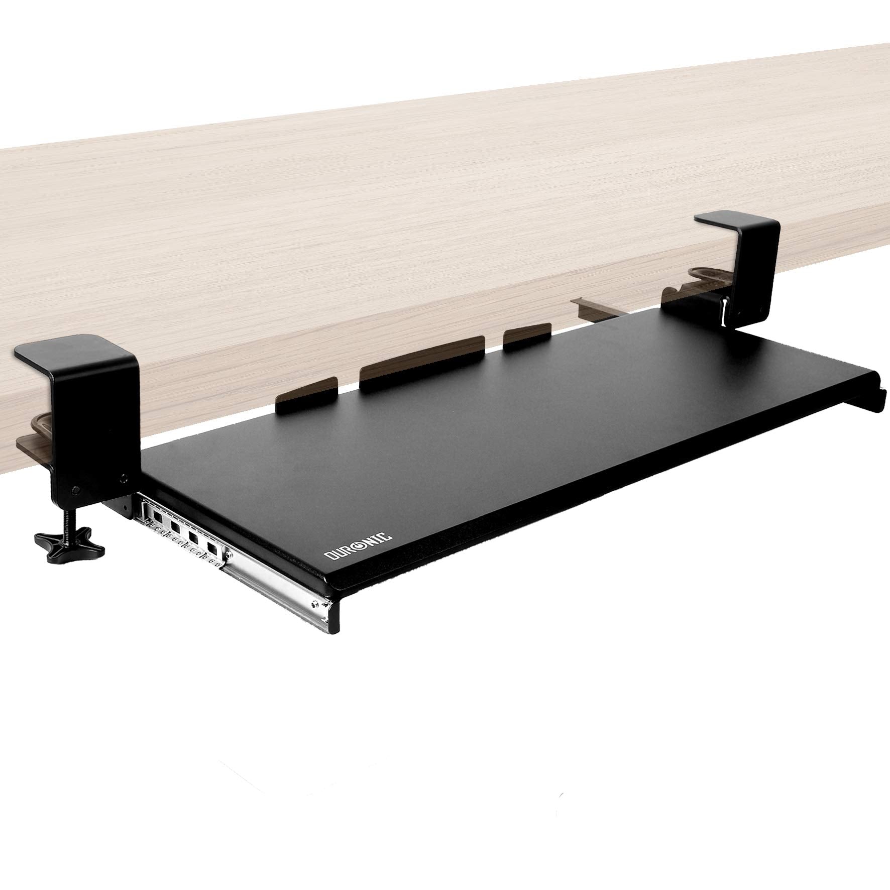 Duronic DKTPX1 Ergonomic Keyboard Tray Under Desk - Adjustable Pull Out Drawer for Keyboard & Mouse, Improves Posture - Perfect for Home Office, Gaming Setup & Workspace Organization