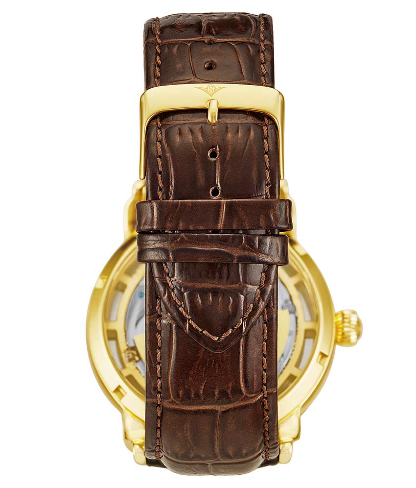 Luciano Automatic 46mm Skeleton Watch for Men - Stainless Steel Mechanical Timepiece with Open Heart Design - Perfect for Business, Formal Events & Gift Giving