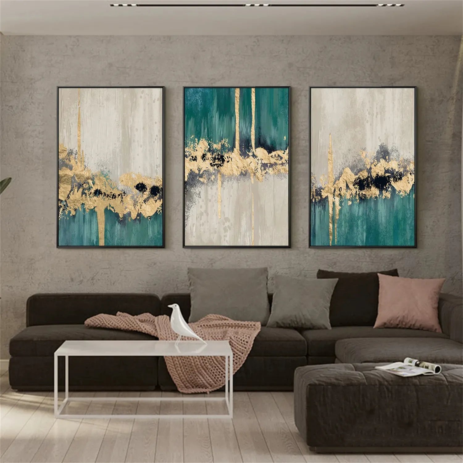 Abstract Painting Set of 3 - Modern Wall Art Canvas Prints #AB218 | Perfect for Living Room, Bedroom & Office Decor