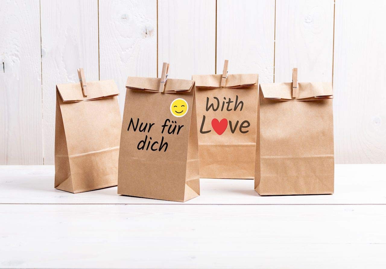 Premium Heku 853 Kraft Paper Gift Bags - 21 x 12 x 6 cm (8.3