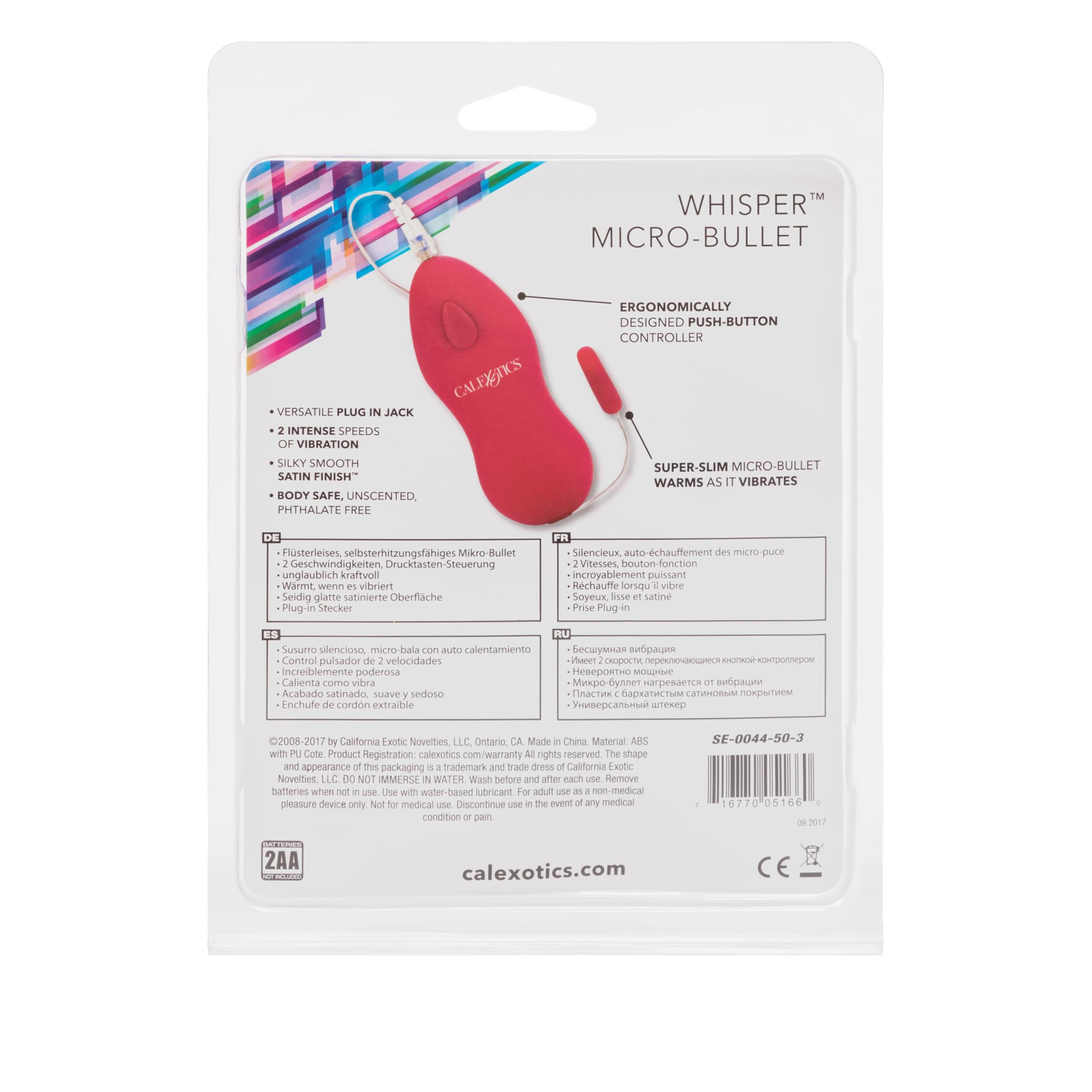 CalExotics Whisper Micro Bullet – Self-Heating Wired Pocket Bullet Vibrator with Remote Control - 1.25 Inch Pink Adult Egg Massager for Couples & Solo Play - Perfect for Travel, Date Nights & Sensual Exploration