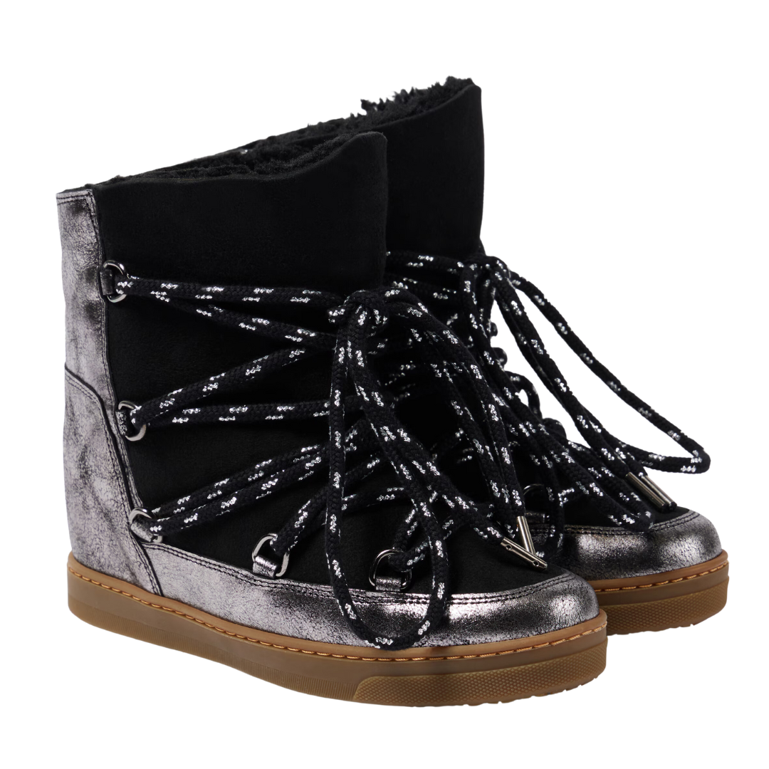 Nowles Silver Boots for Women - Stylish & Comfortable Ankle Boots for Casual Wear, Work & Outdoor Activities