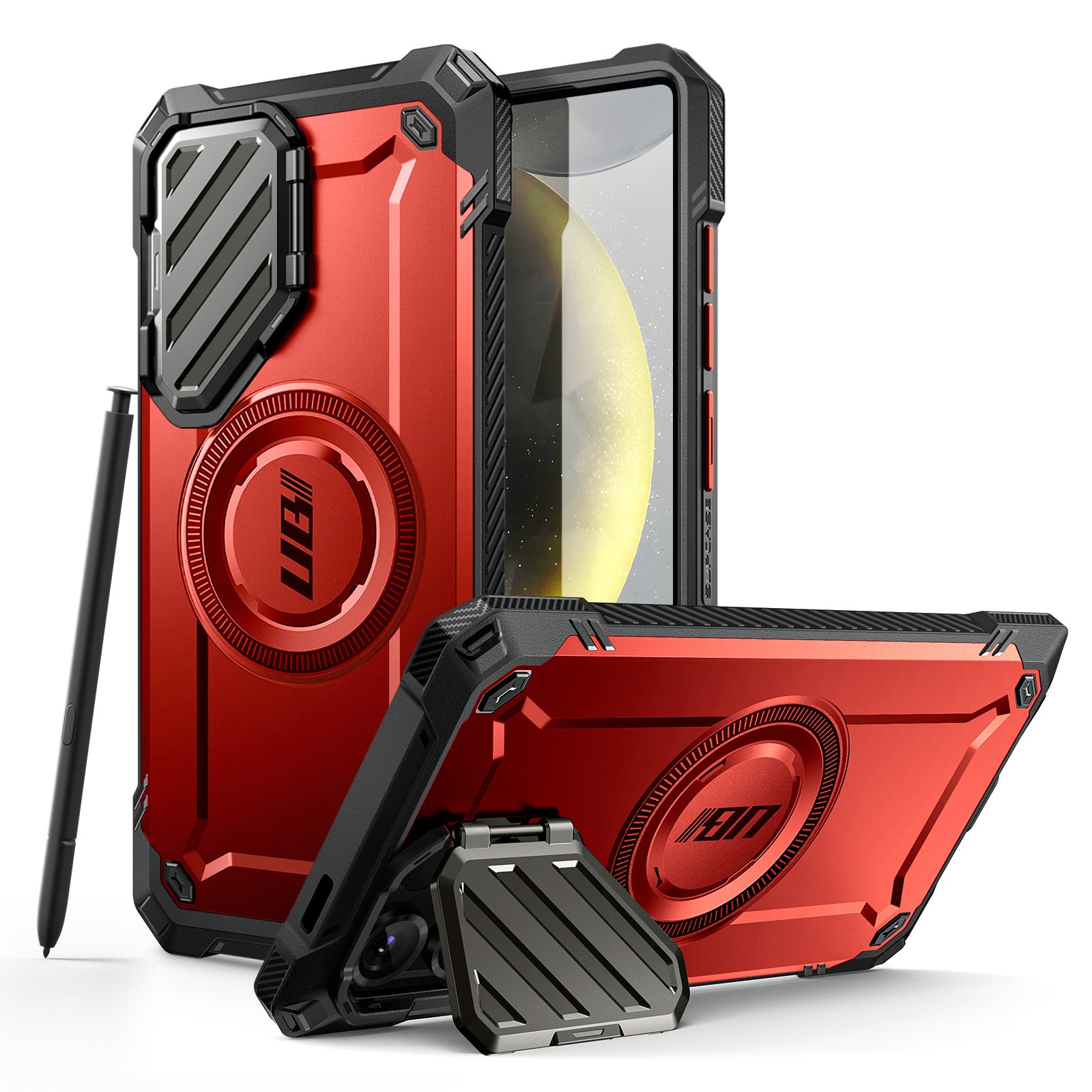 Samsung Galaxy S25 Ultra Unicorn Beetle MAG XT Bumper Case - Shockproof Protective Cover with Magnetic Mount, Metallic Red - Perfect for Outdoor Adventures & Daily Use