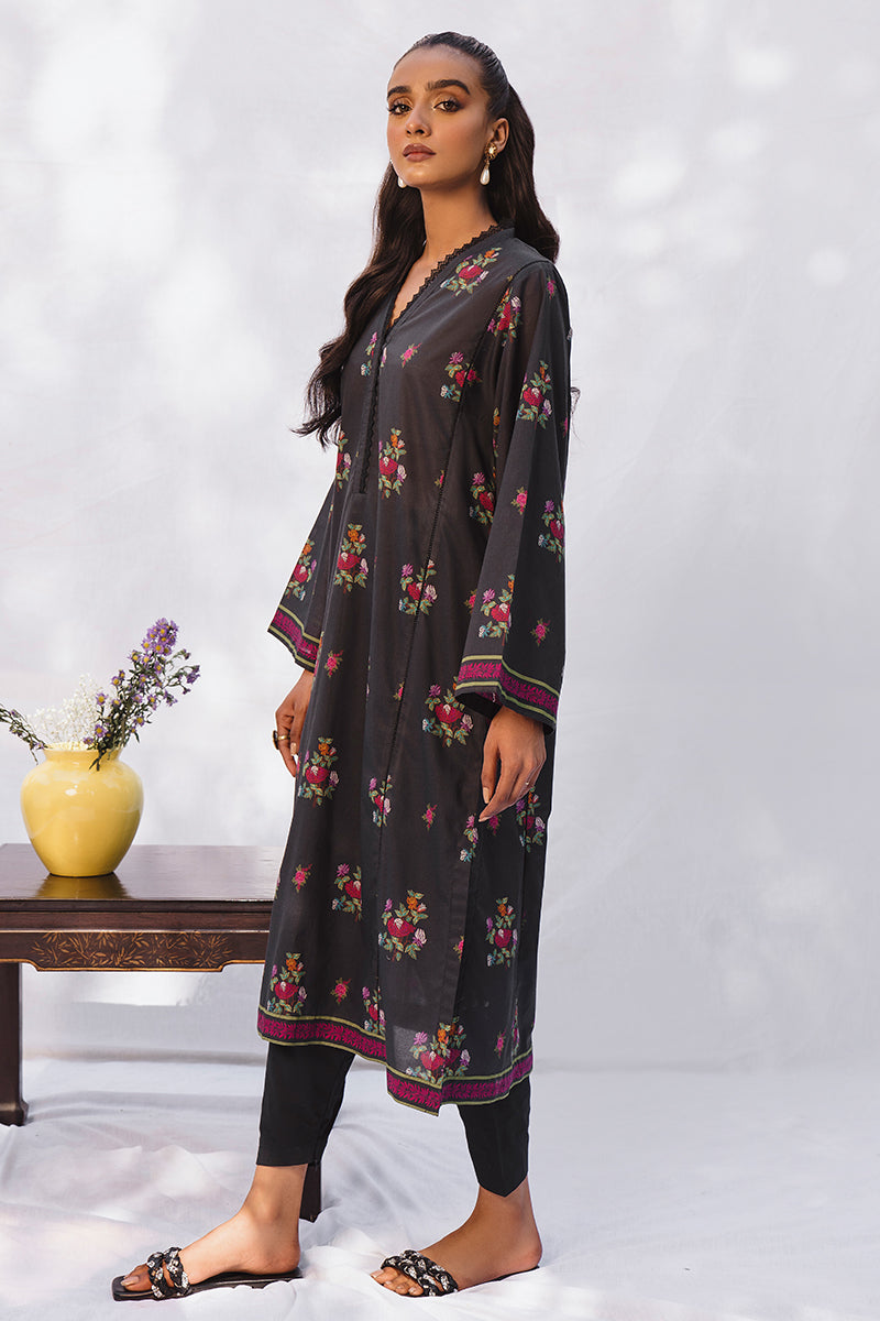 KAYLEN BLACK 2PC PRINTED LAWN SUIT - Stylish Women's Summer Outfit for Casual Wear & Special Occasions