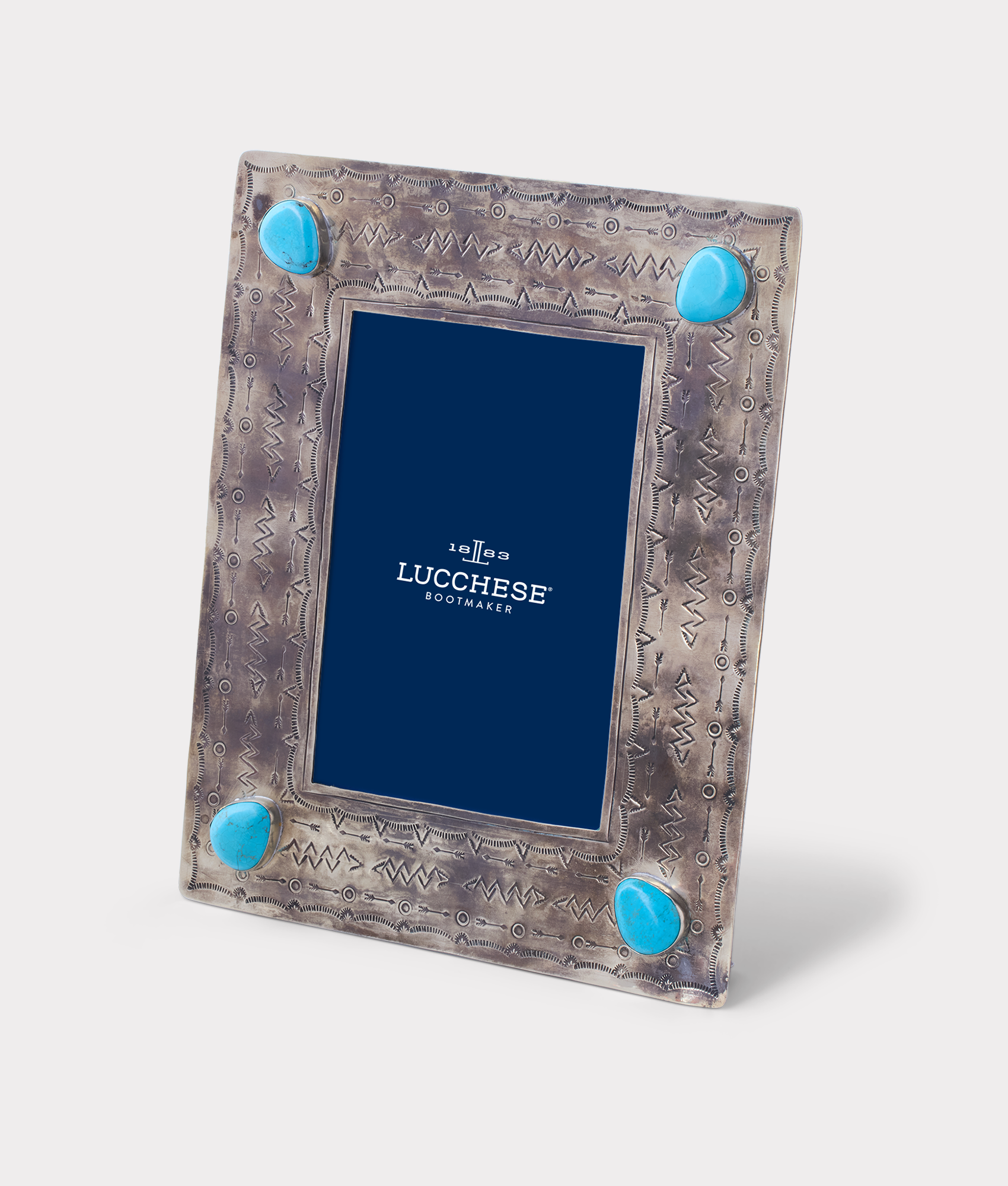 5x7 Southwestern Picture Frame in Silver - Perfect for Home Decor, Office, and Gift Giving