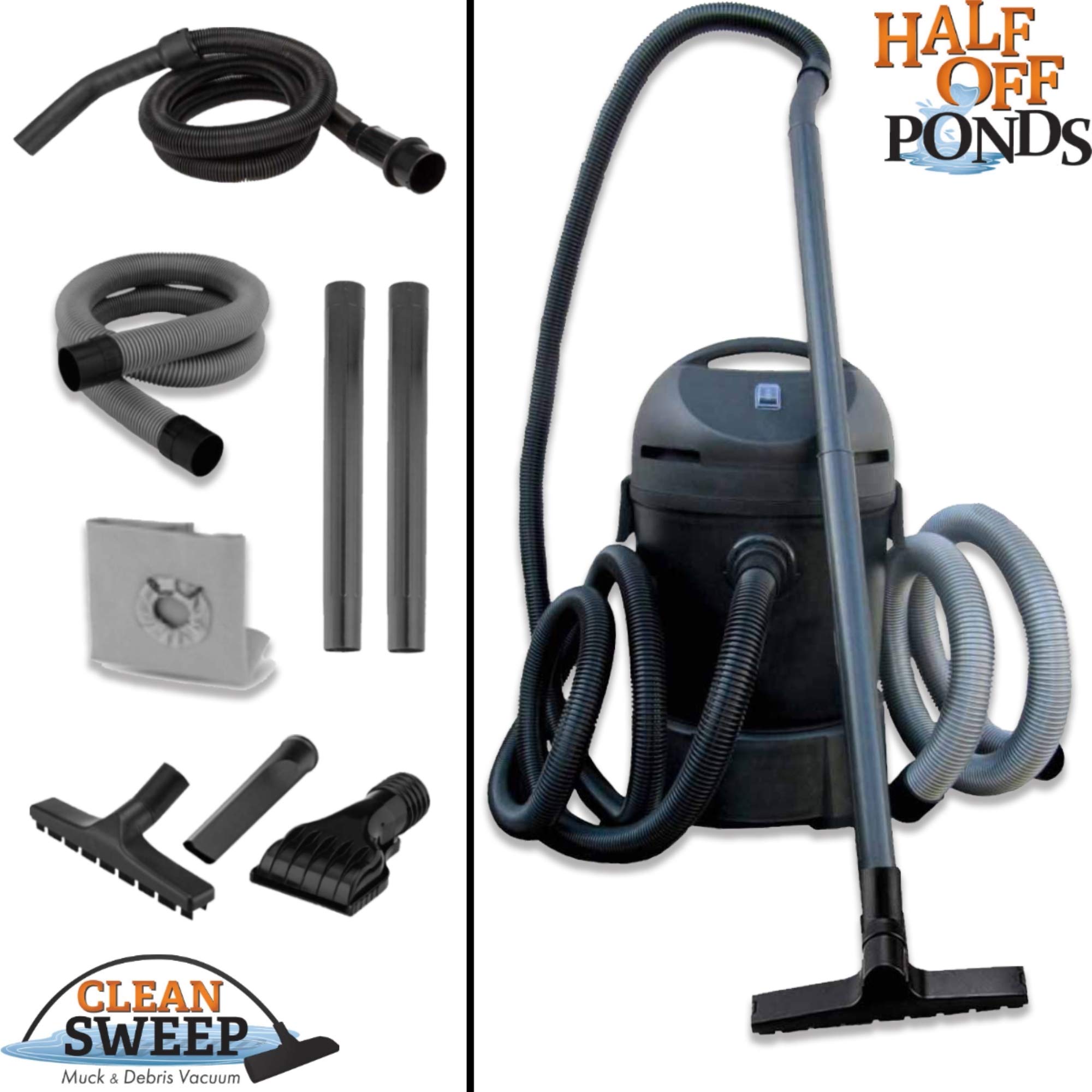 Pond Winterization Kit - Medium Fall & Winter Bundle with Vacuum, Net, Deicer, Cold Weather Fish Food & Bacteria | Ideal for Backyard Ponds, Water Gardens & Koi Ponds During Cold Seasons