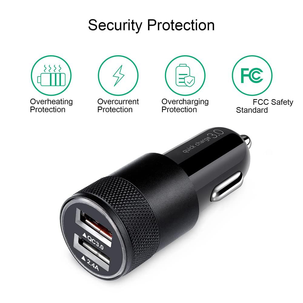 Fast USB C Car Charger for Samsung Galaxy S25 Ultra/S25+/S24 FE/A55/A35/A15/S24/S23/S22/S21/S20 5G - 3ft Type C Cable Included - Perfect for Road Trips & Commuting