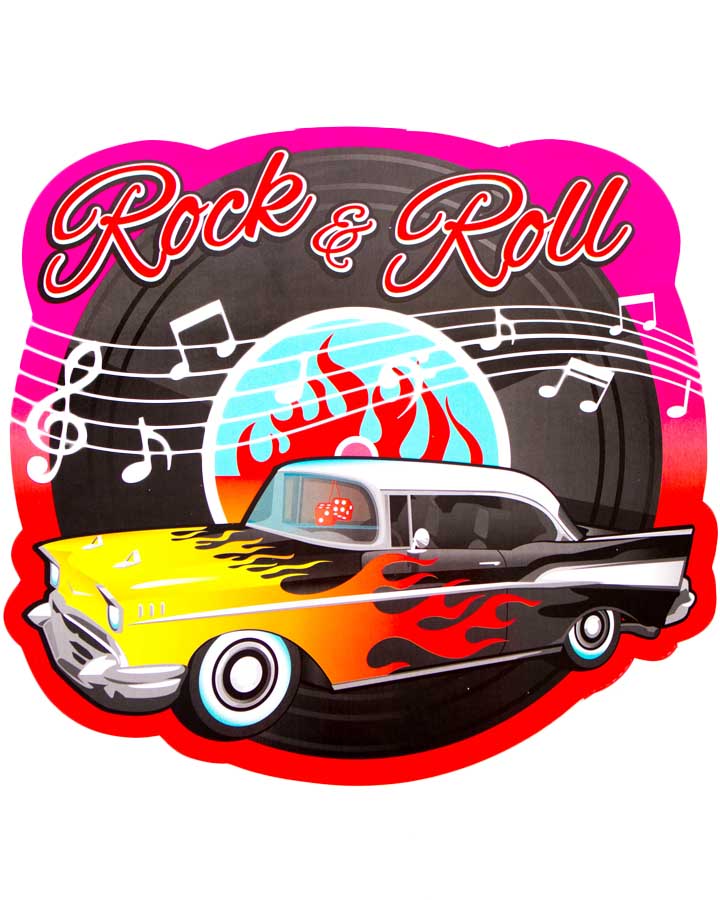 Vintage 50s Classic Car Metal Wall Art Cutout - Retro Automotive Decor for Man Cave, Garage, and Home Office