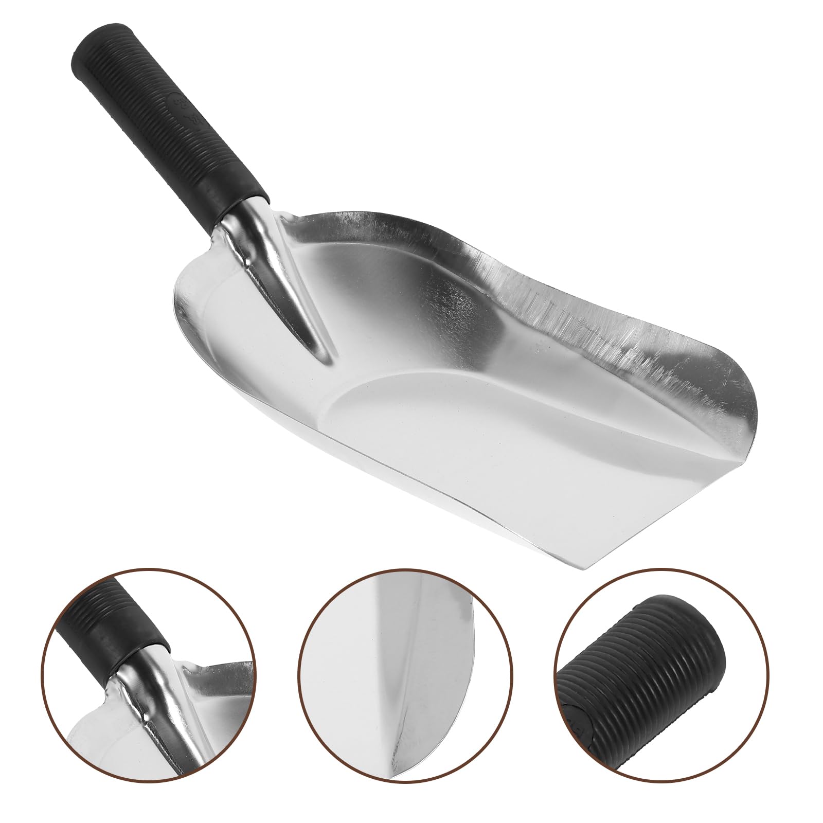 Kisangel 201 Stainless Steel Square Hand Shovel - Small Gardening Trowel for Planting, Digging & Weeding - Durable Garden Hand Tool for Outdoor, Yard, Farm & Rural Use