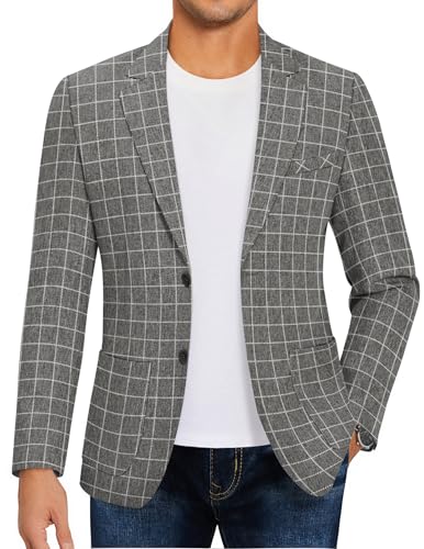 Plaid Blazer- Dark Gray
