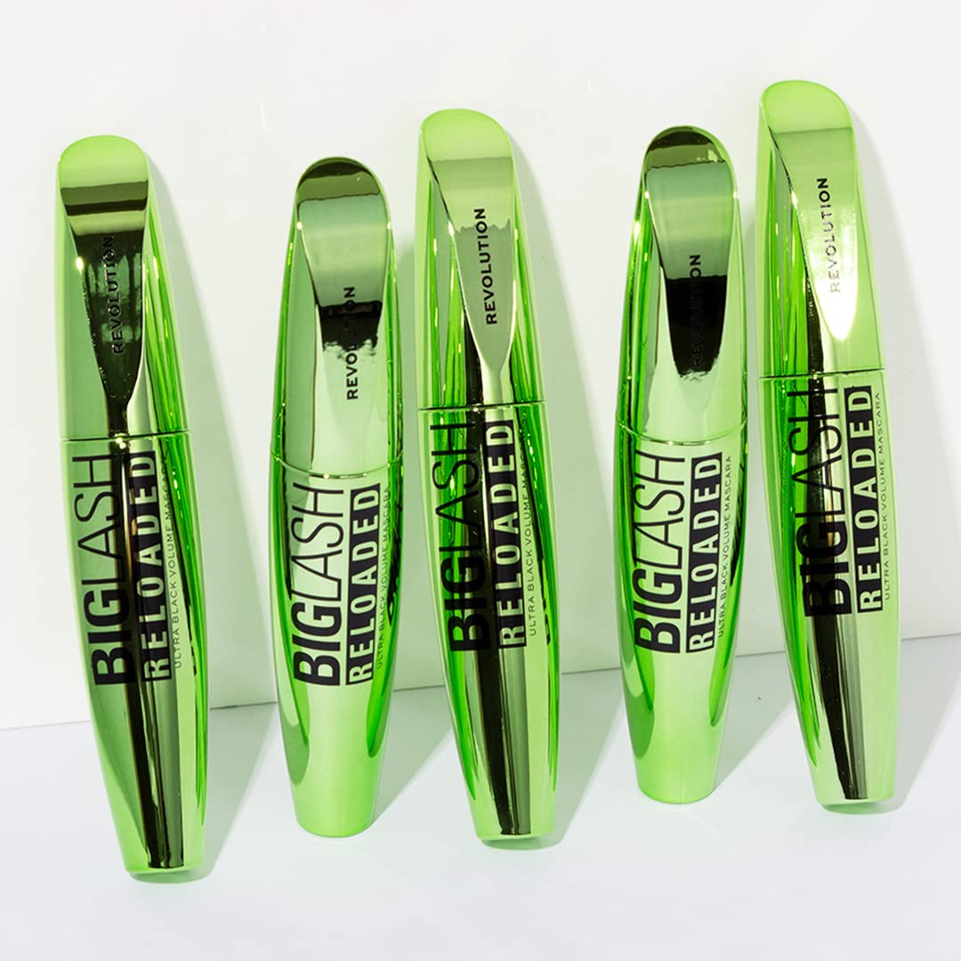 Makeup Revolution Big Lash Reloaded Volumizing Mascara - Ultra Black, Vegan & Cruelty Free, Wide Angled Brush for Dramatic Lashes | Perfect for Day to Night Makeup Looks, Parties & Special Occasions
