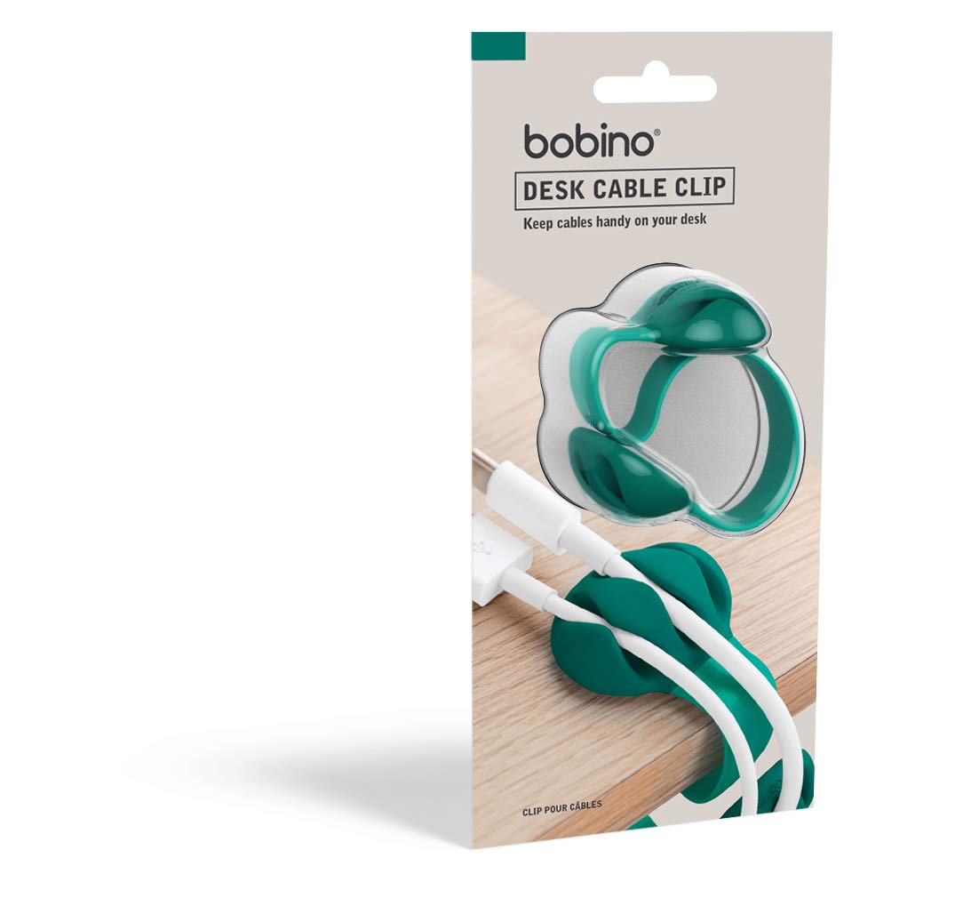 Bobino Desk Cable Clip - Charcoal | Cable Organizer for Home & Office | Keep Wires Neat on Desks, Tables & Workstations