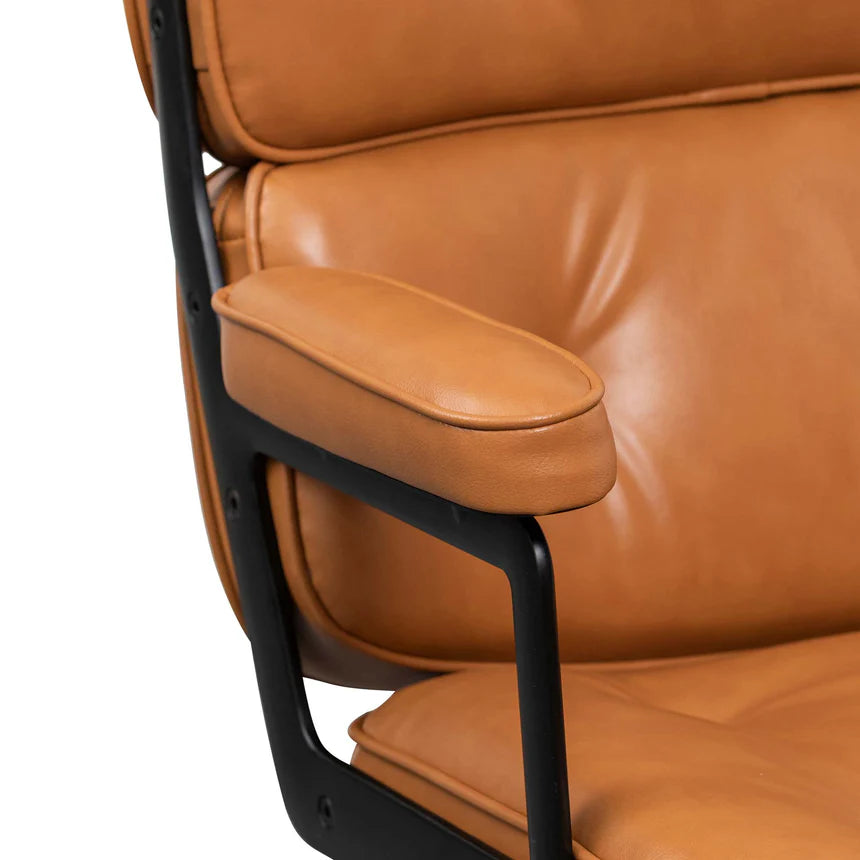 Ergonomic Adjustable Office Leather Chair - Honey Tan - Comfortable Executive Desk Chair for Home & Office Workspace
