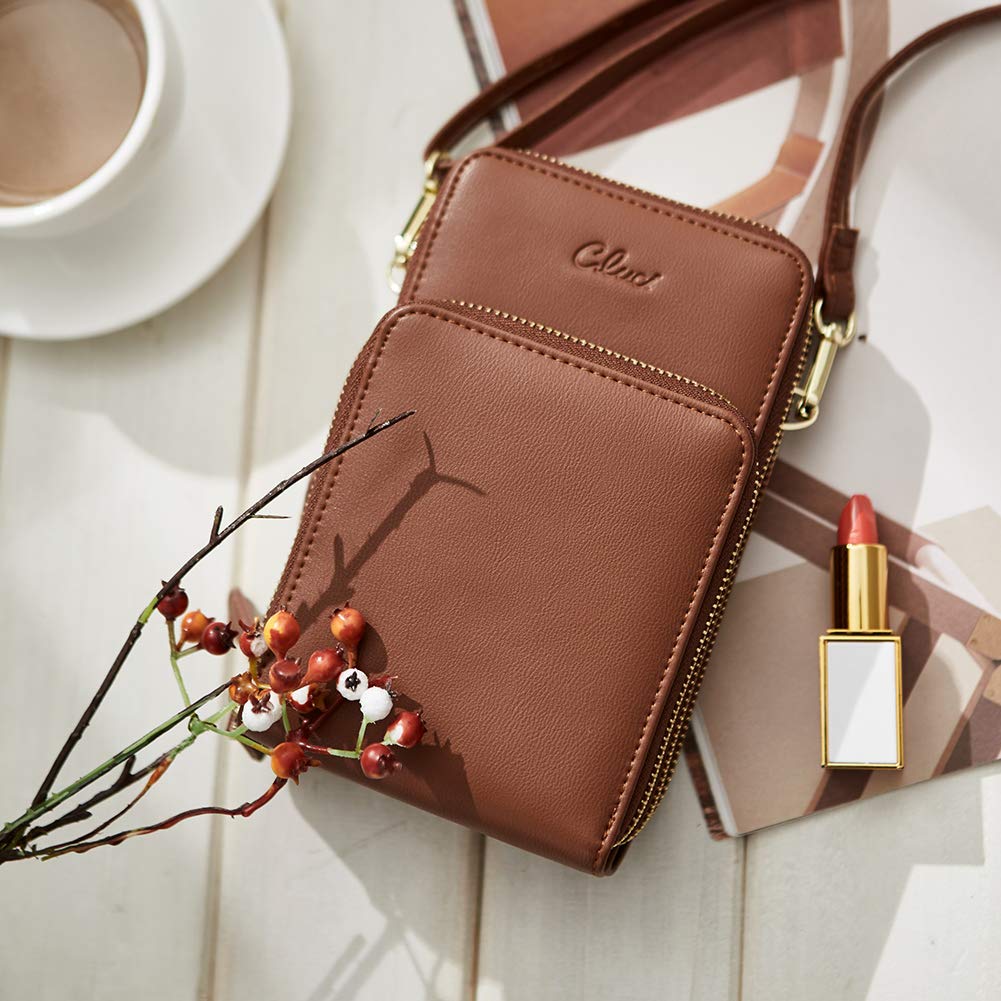 CLUCI Genuine Leather Small Crossbody Bag for Women - Stylish Cellphone Shoulder Purse with Wallet, Perfect for Travel, Shopping & Daily Use
