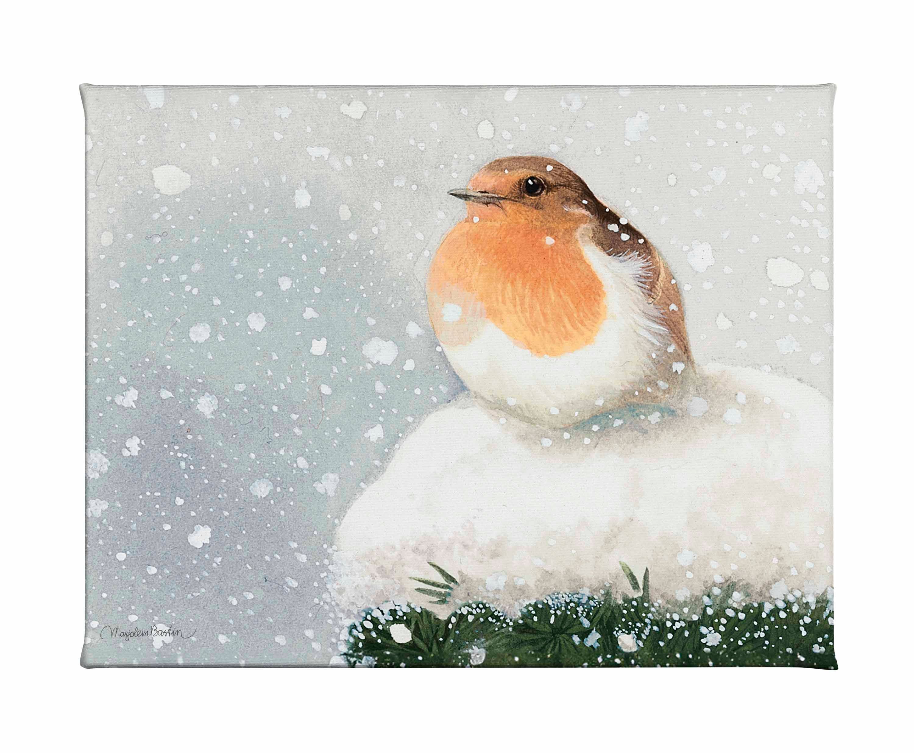 European Robin Art Prints - Handmade Bird Painting Wall Decor for Living Room, Bedroom & Office - Nature Inspired Home Decor Gifts for Bird Lovers