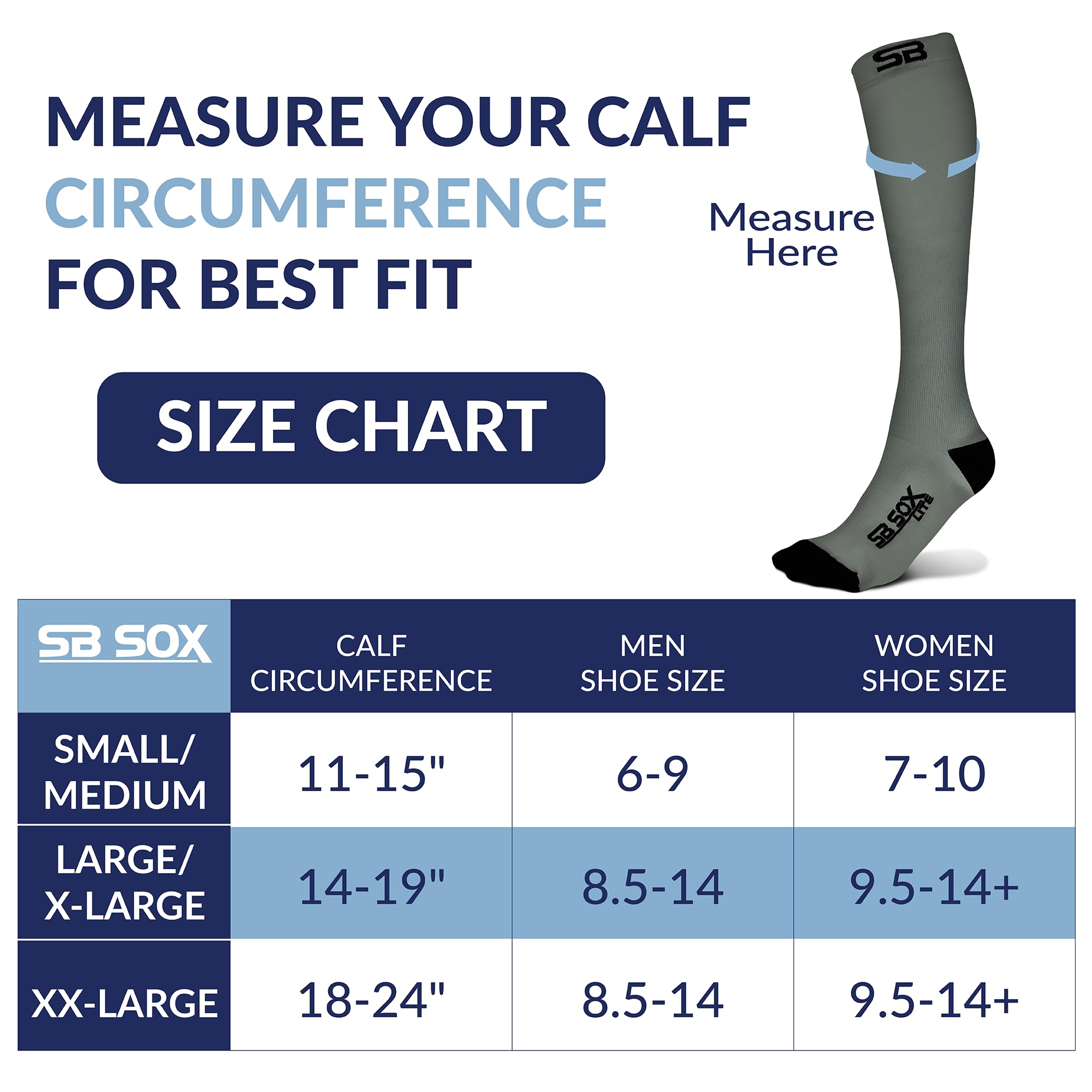 SB SOX Lite Compression Socks for Men & Women (15-20mmHg) – Best Graduated Compression Socks for Travel, Running, Nursing & Everyday Use - Improves Circulation & Reduces Swelling - Perfect for Athletes, Travelers & Professionals - Available in XXL Sizes