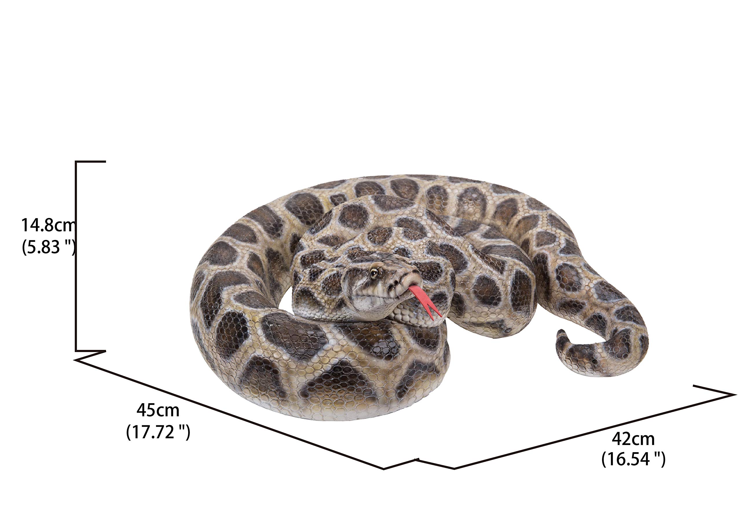 Hi-Line Gift 87680-A Realistic Curled Up Python Snake Statue - Home Decor, Office Desk Ornament, Garden Sculpture, Unique Gift for Reptile Lovers