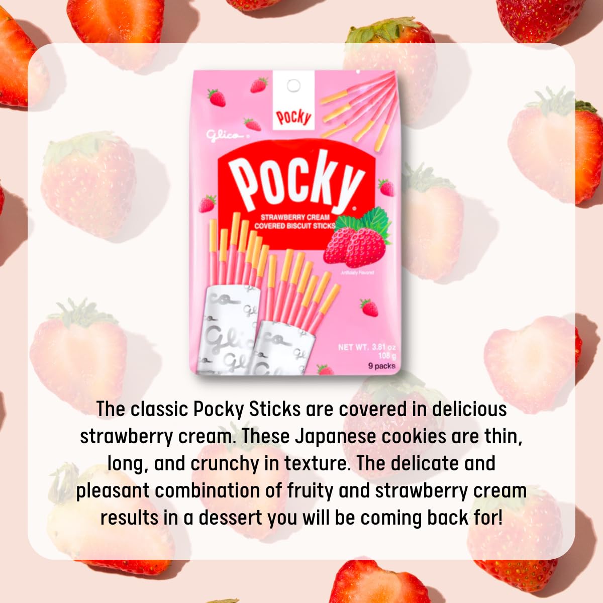 Pocky Sticks Family Pack - 2 Variety Packs (Chocolate & Strawberry Cream) | 9 Count per Pack | Authentic Japanese Snacks | Perfect for Parties, School Lunches & Office Treats