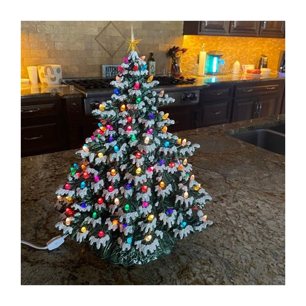 VALINK Crystal Christmas Tree Ornaments - Mini Resin Xmas Tree Decorations, Elegant Holiday Table Centerpiece for Christmas Party, Home & Office Decor, Festive Gift Idea