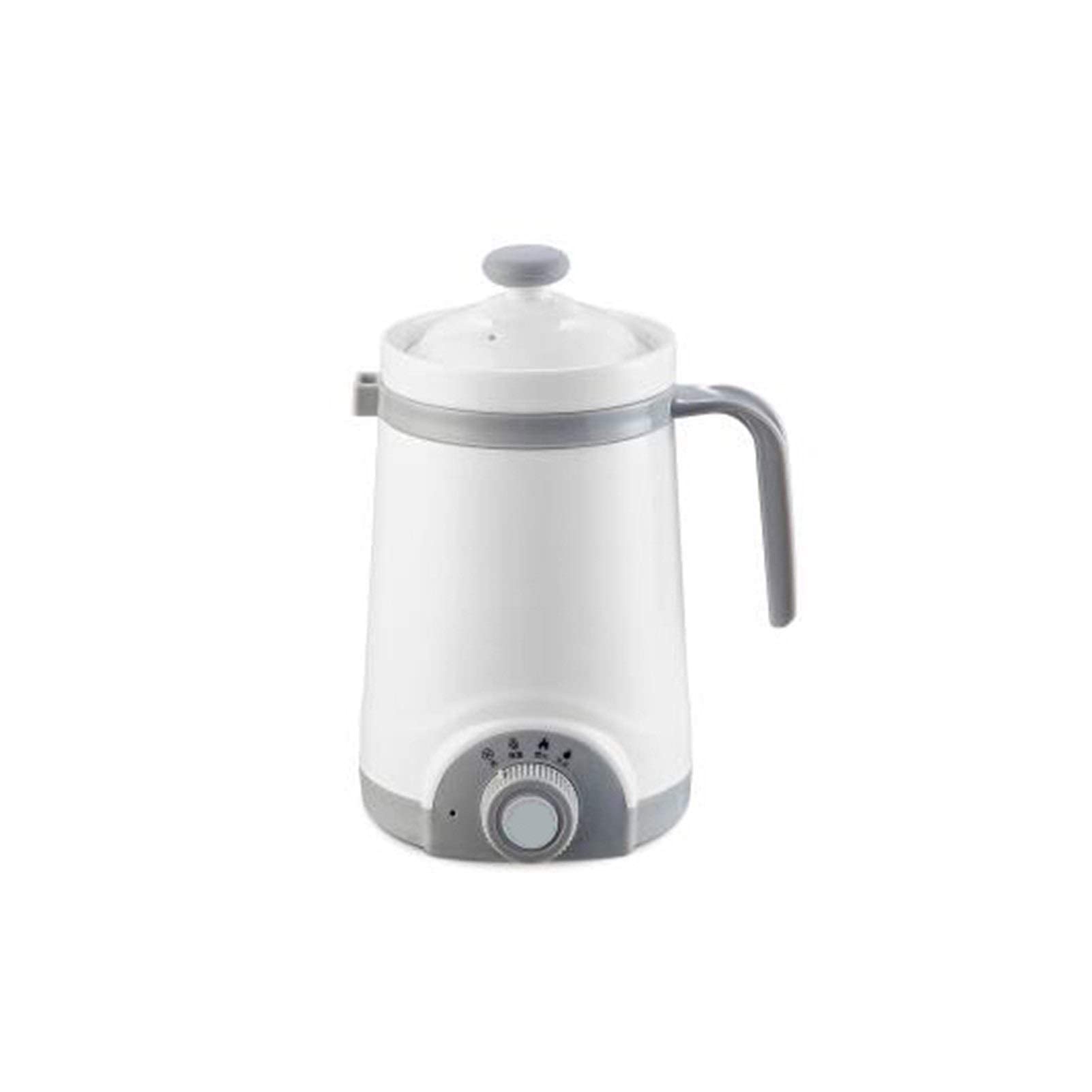 ZYBW Mini Automatic Electric Kettle - Ceramic Boiler for Soup, Stew, Porridge & Milk Warmer - 1L Portable Hot Water Kettle with Keep Warm Function (Light Gray) - Perfect for Office, Home Kitchen & Dorm Room Use