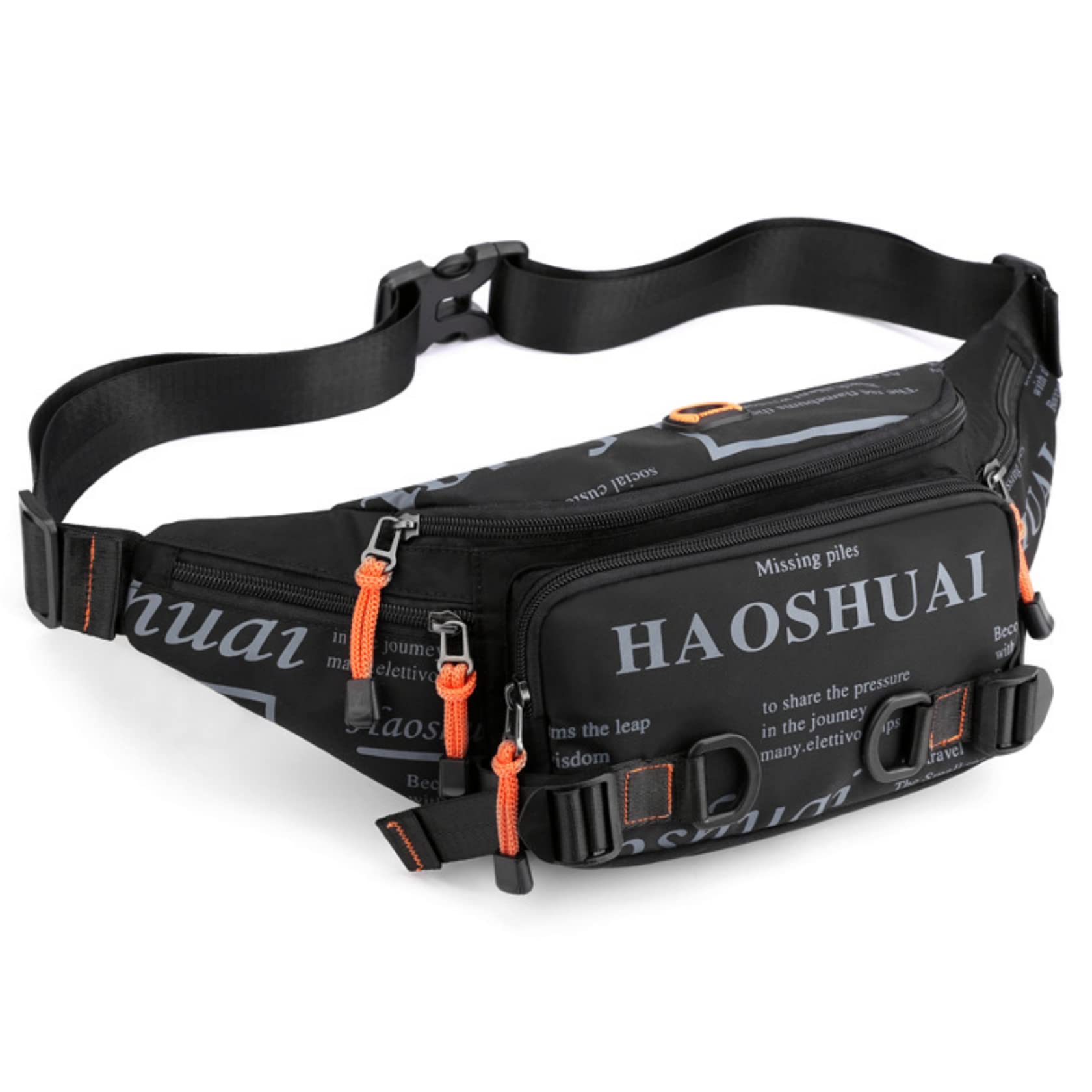 Waterproof Unisex Fanny Pack Waist Bag with Adjustable Strap & Headphone Jack - Running, Gym & Outdoor Activities (Black) - Perfect for Hiking, Travel & Workouts