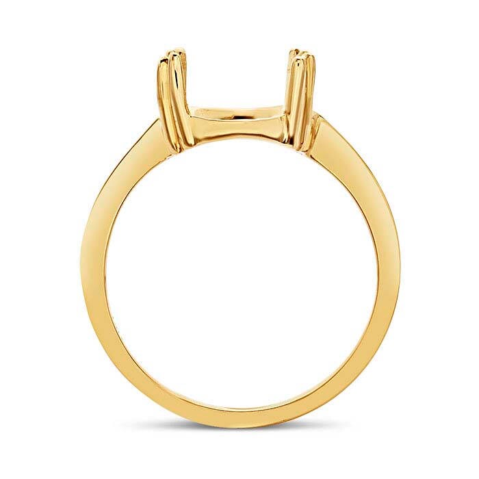14K Solid Gold Oval Double Prong Ring Setting - 8x6mm (Sizes 5-8) | Yellow or White Gold Engagement Ring Mounting for Gemstones | Perfect for Wedding Bands, Promise Rings & Anniversary Jewelry