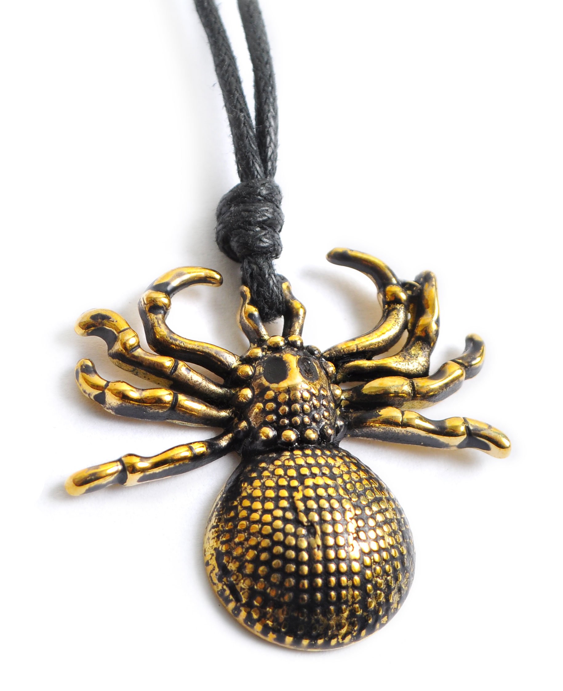 Handmade Spider Necklace Pendant - Gold, Brass, Silver & Pewter Jewelry for Women - Perfect for Halloween, Gothic Fashion & Unique Gift Giving