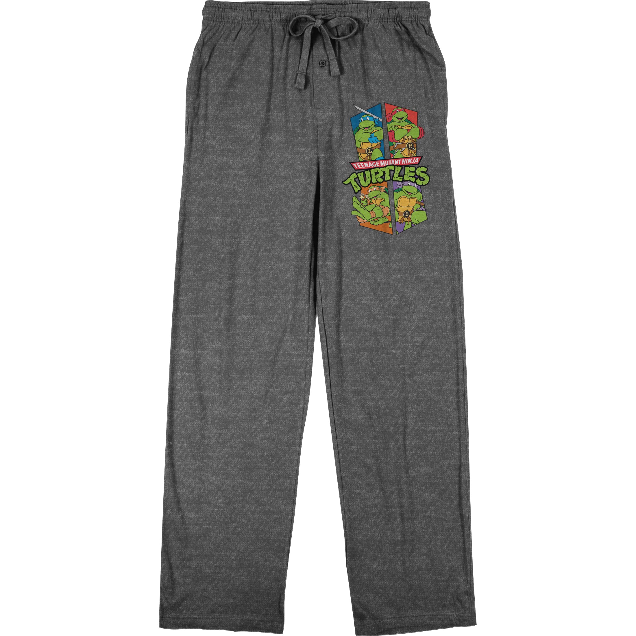 Teenage Mutant Ninja Turtles Graphic Print Men's Sleep Pajama Pants - Soft Heather Gray Lounge Pants for TMNT Fans, Sleepwear & Comic Book Lovers