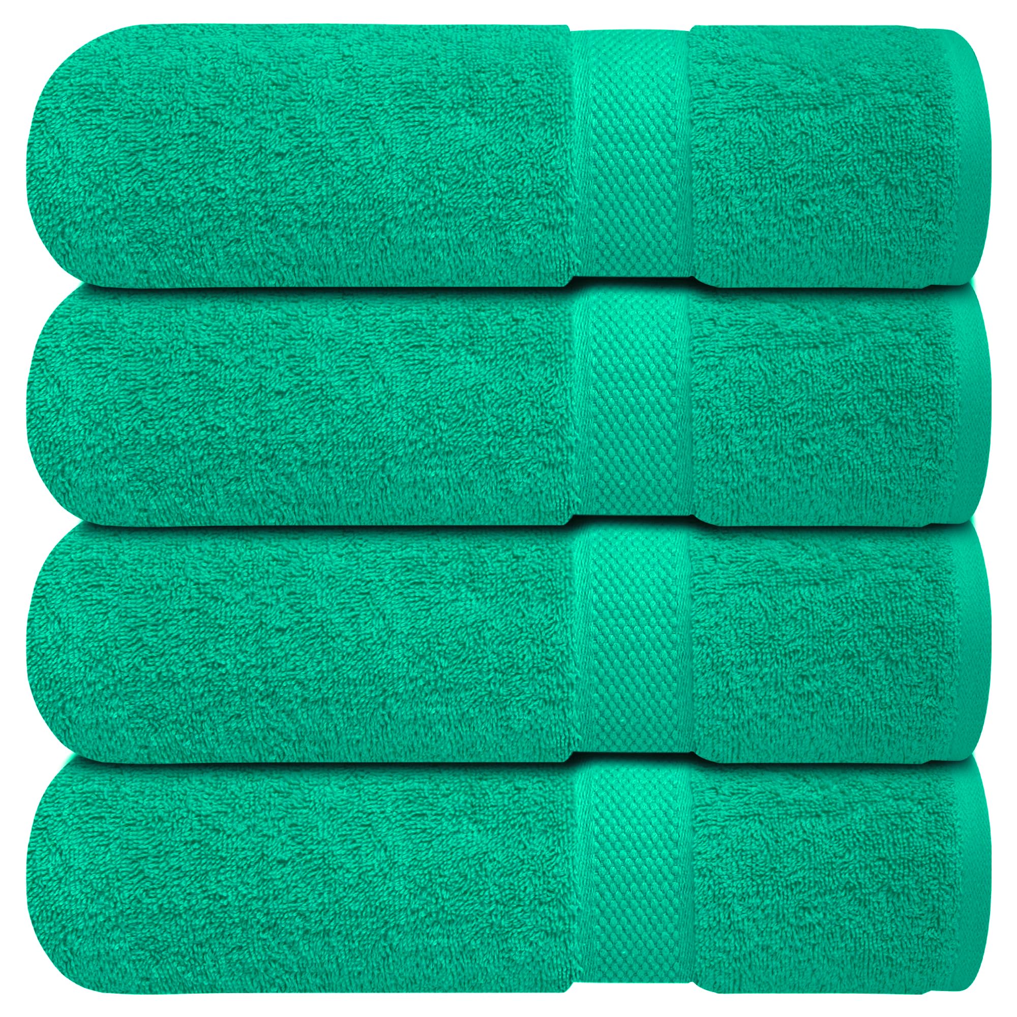 Premium 100% Ring-Spun Cotton Bath Towels Set of 4 (27x54 inches) - Ultra Soft, Highly Absorbent & Quick-Drying Luxury Towels for Bathroom, Gym, Spa & Hotel Use - Perfect for Daily Bathing, Post-Workout Refresh & Spa Relaxation (Vivid Green)