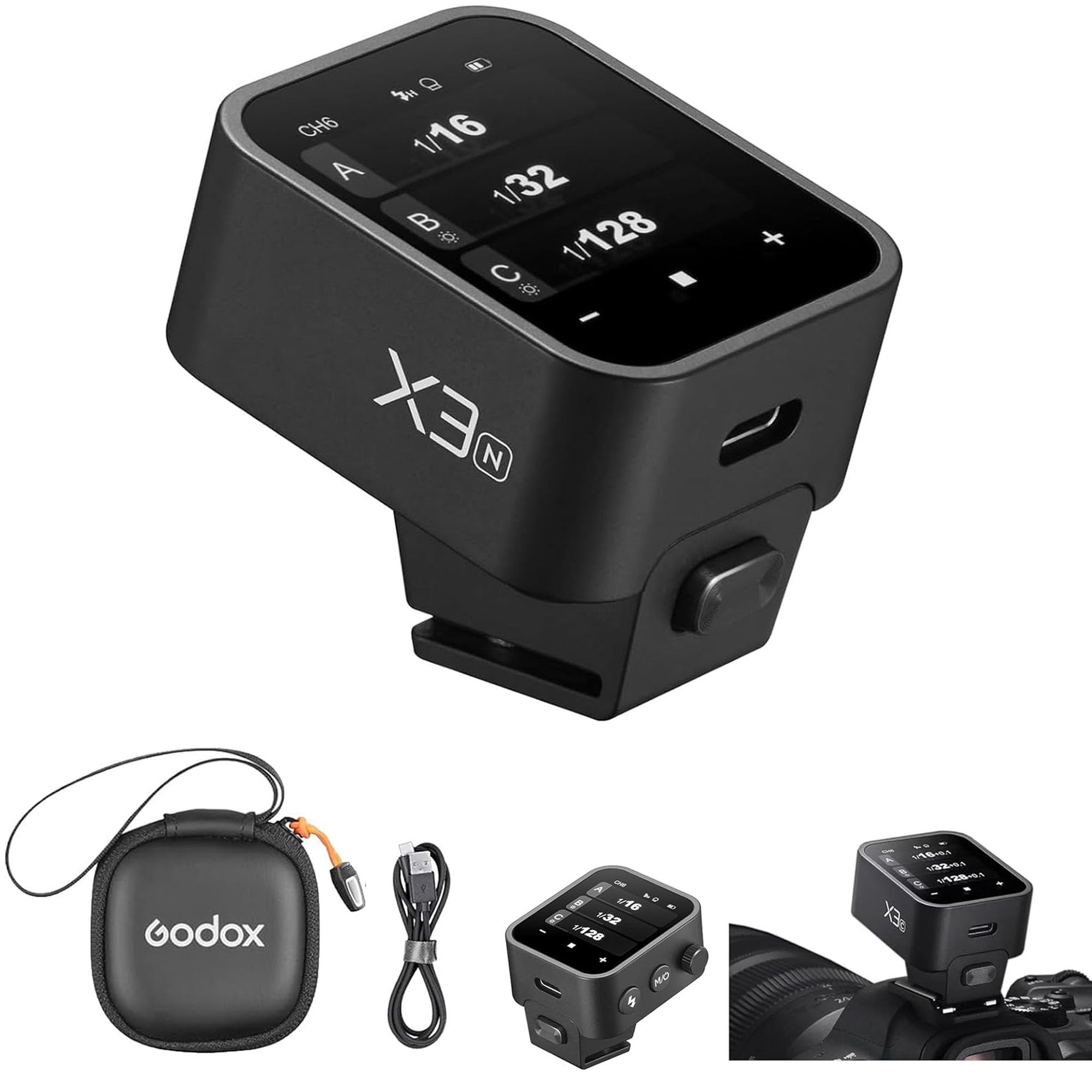 Godox X3N TTL Wireless Flash Trigger for Nikon Cameras - Built-in Lithium Battery, OLED Touchscreen Transmitter - Perfect for Studio, Portrait & Event Photography