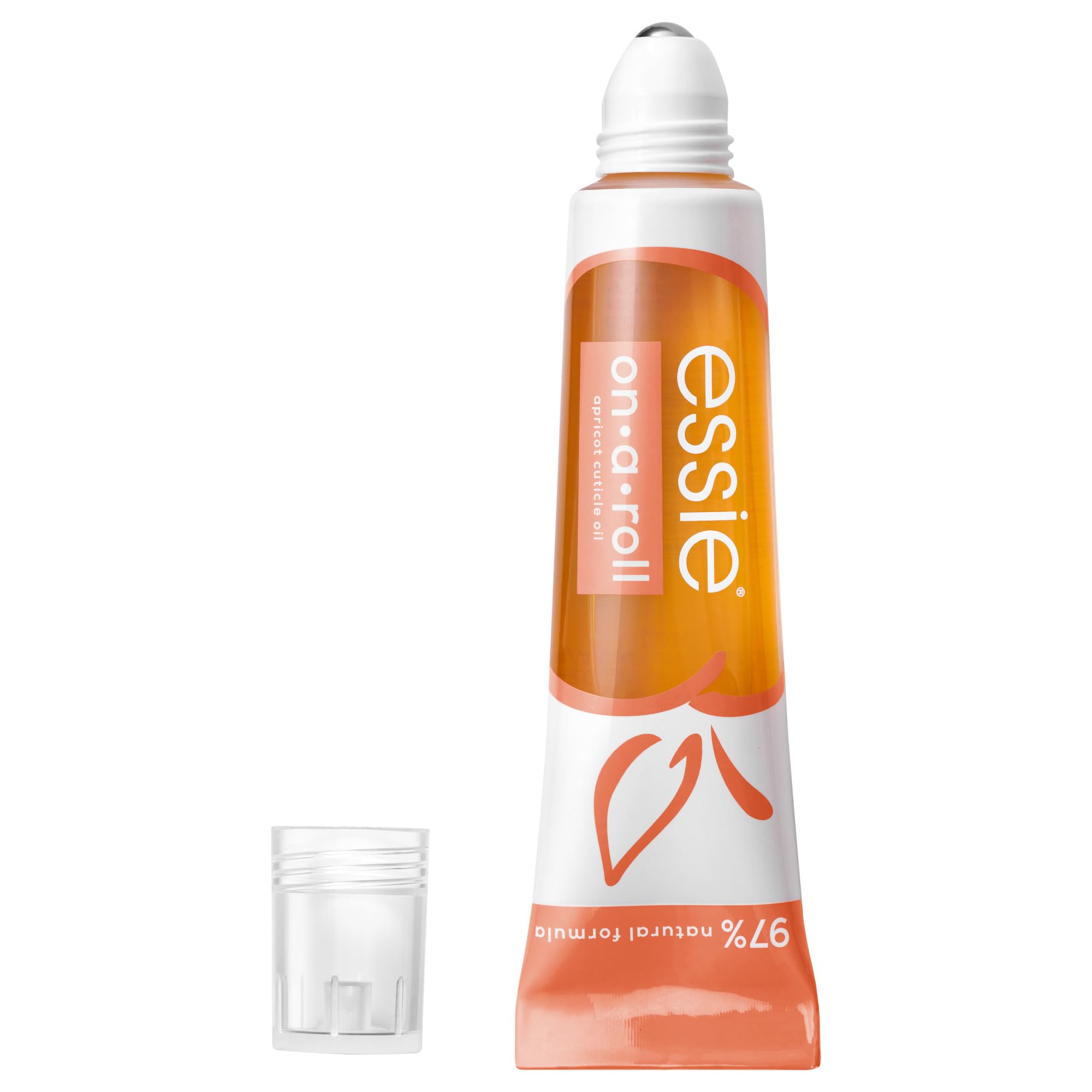 essie Apricot Cuticle Oil & Nail Treatment - 8-Free Vegan Formula for Stronger Nails - 0.46 fl oz Roll-On - Perfect for At-Home Manicures & Dry Cuticle Care