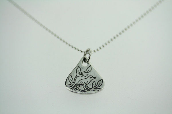 Floral Bird Pendant Necklace - Small Charm on 55cm Ball Chain - Perfect for Everyday Wear, Gifts & Boho Jewelry Collection