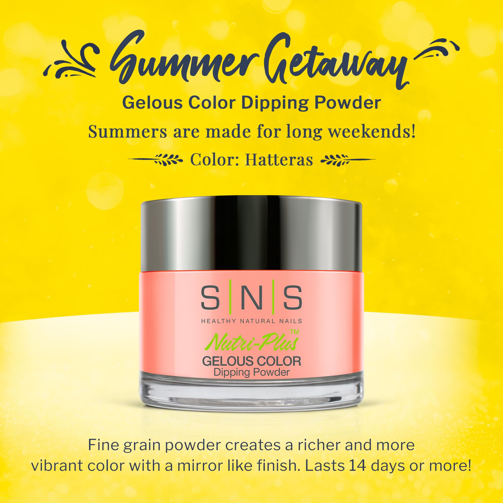 SNS Nail Dip Powder - Gelous Color Dipping Powder in Hatteras (Peach/Pastel Cream) - 1oz Long-Lasting Dip Nail Polish Lasts 14 Days - Low Odor, No UV Lamp Needed - Perfect for Manicures, Pedicures & Nail Art at Home or Salon