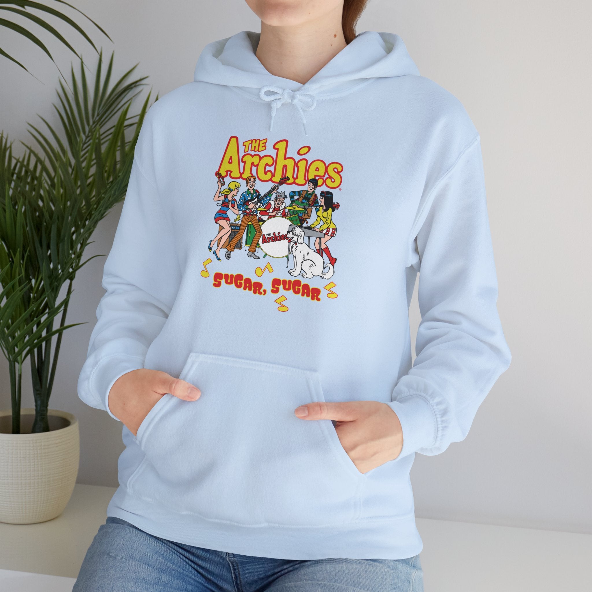 The Archies Sugar Sugar Unisex Heavy Blend Hoodie - Archie Comics Character Sweatshirt with Betty, Veronica & Jughead | Cozy Pullover for Fans, Casual Wear & Comic Book Lovers