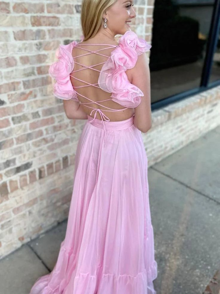 Elegant A-Line Pink Long Prom Dress for Formal Graduation - J4271 | Perfect for Homecoming, Prom Night & Special Occasions