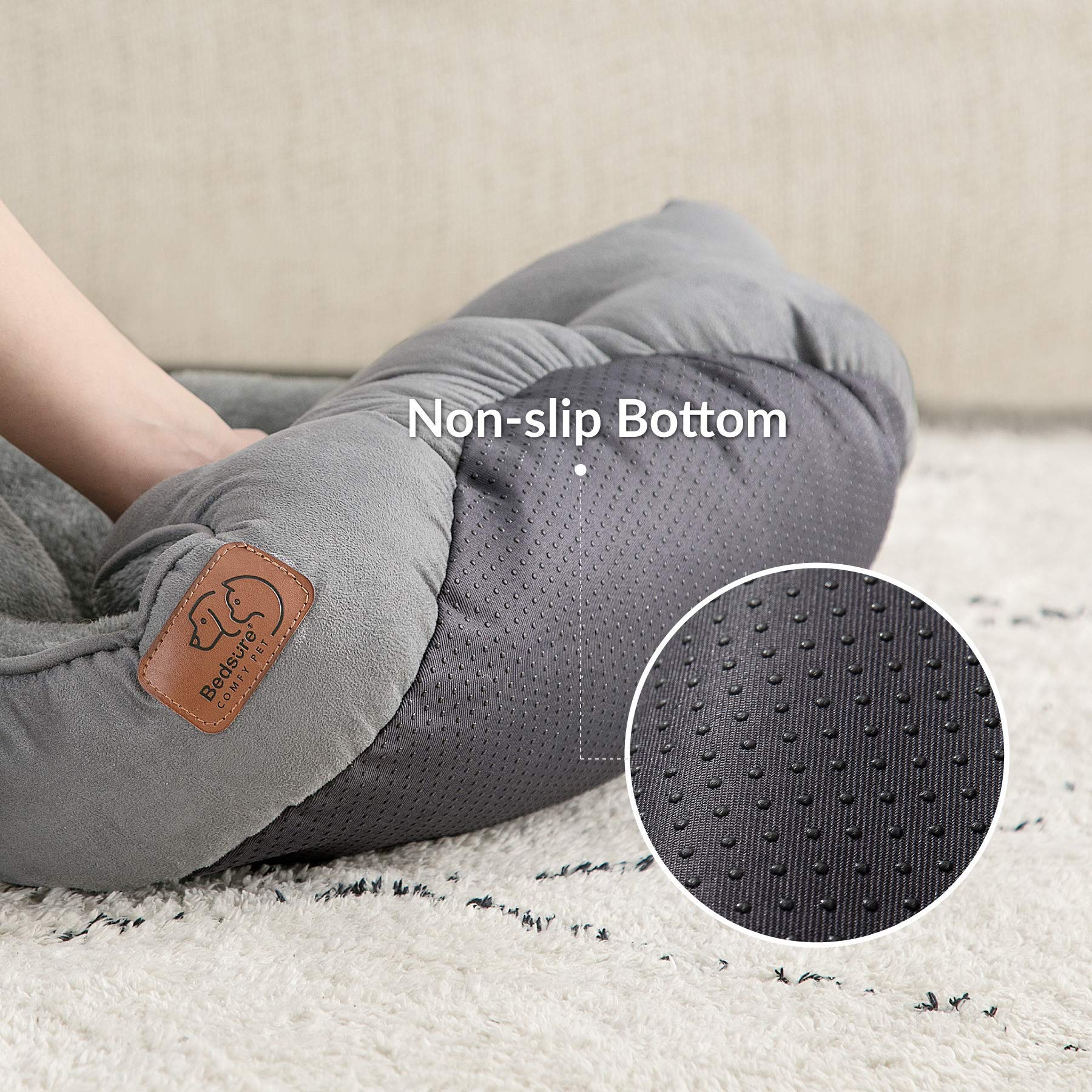Bedsure Washable Round Pet Bed for Small Dogs & Cats - 20 Inch Non-Slip Orthopedic Dog Bed & Cozy Cat Bed for Puppies & Kittens - Perfect for Indoor Use in Living Room, Bedroom or Pet Crate (Grey)