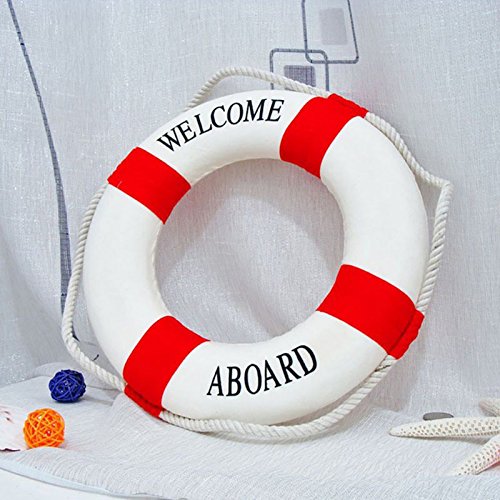 Nautical Lifebuoy Wall Decor - Blue Foam Life Ring for Home, Bar & Coastal Themed Rooms | Perfect for Beach House, Boat Cabin & Seaside Interior Design