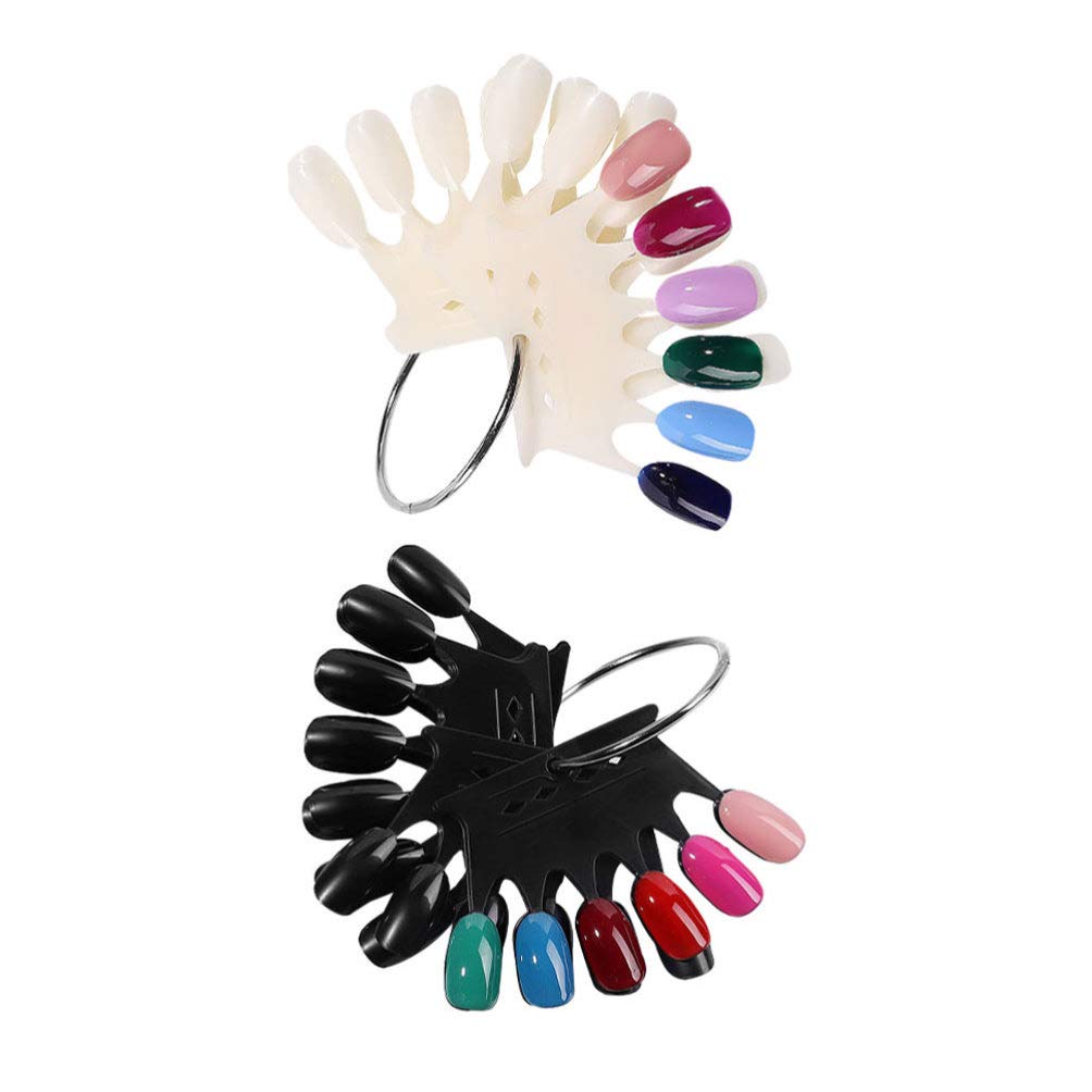 2-Piece Nail Practice Wheel - False Nail Sample Sticks with Color Display for Nail Art Training & Salon Practice | Perfect for Beginners, Nail Technicians & DIY Manicures at Home
