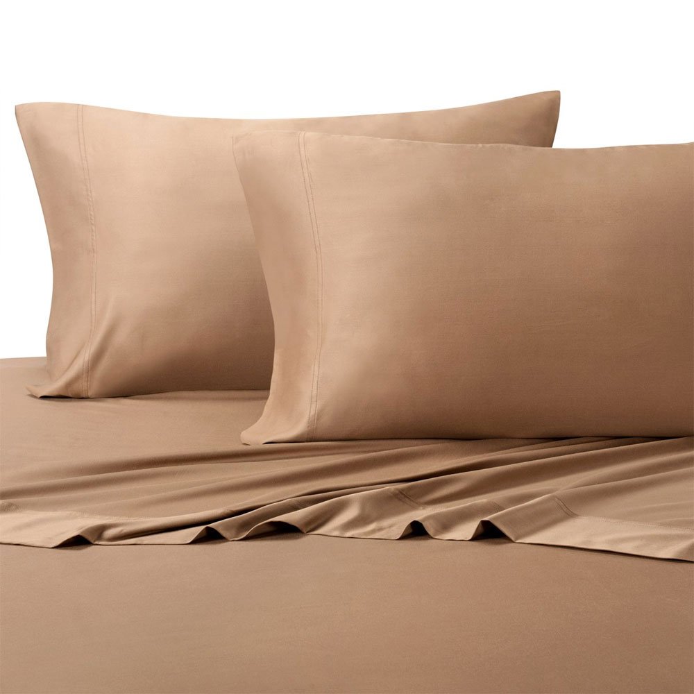 Royal Hotel Bedding Set - 4PC Organic Bamboo Viscose Cooling Sheets & Pillowcases for Hot Sleepers - Deep Pocket California King Size in Taupe - Perfect for Summer Nights & Luxury Hotel-Style Comfort