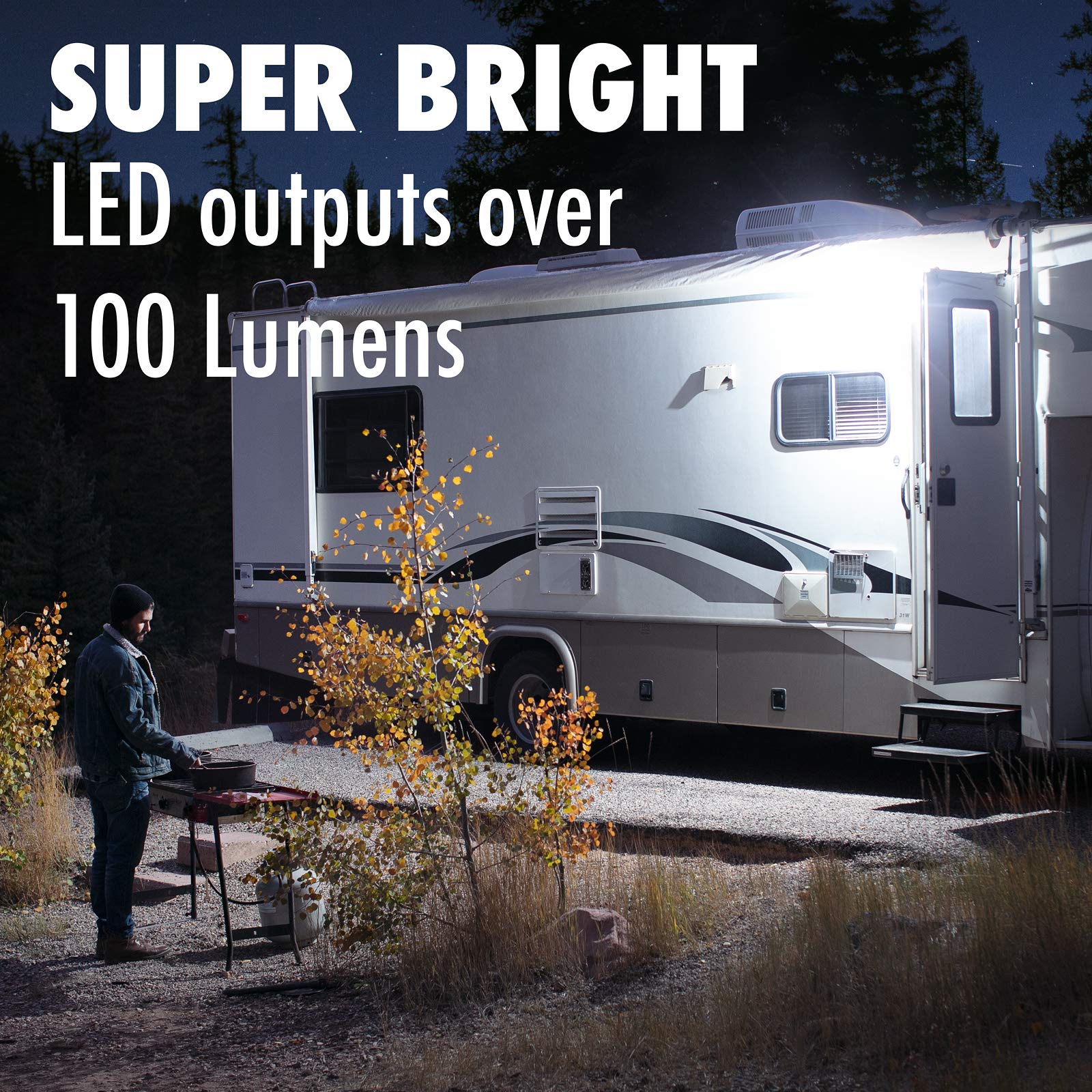Lumitronics RV 12V LED Outdoor Porch Light - Waterproof Utility Lighting Fixture with Clear & Amber Lenses for Campers, Trailers, Boats - Perfect for Nighttime Safety & Outdoor Adventures